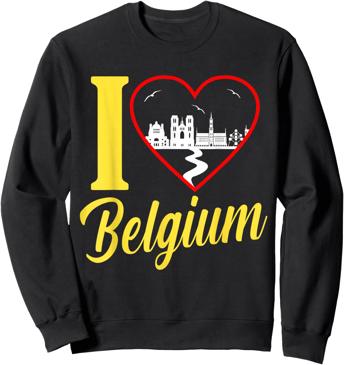 Funny Belgium Flag Shirt Roots From Usa Belgium Sweatshirt - Sweatshirt | Black