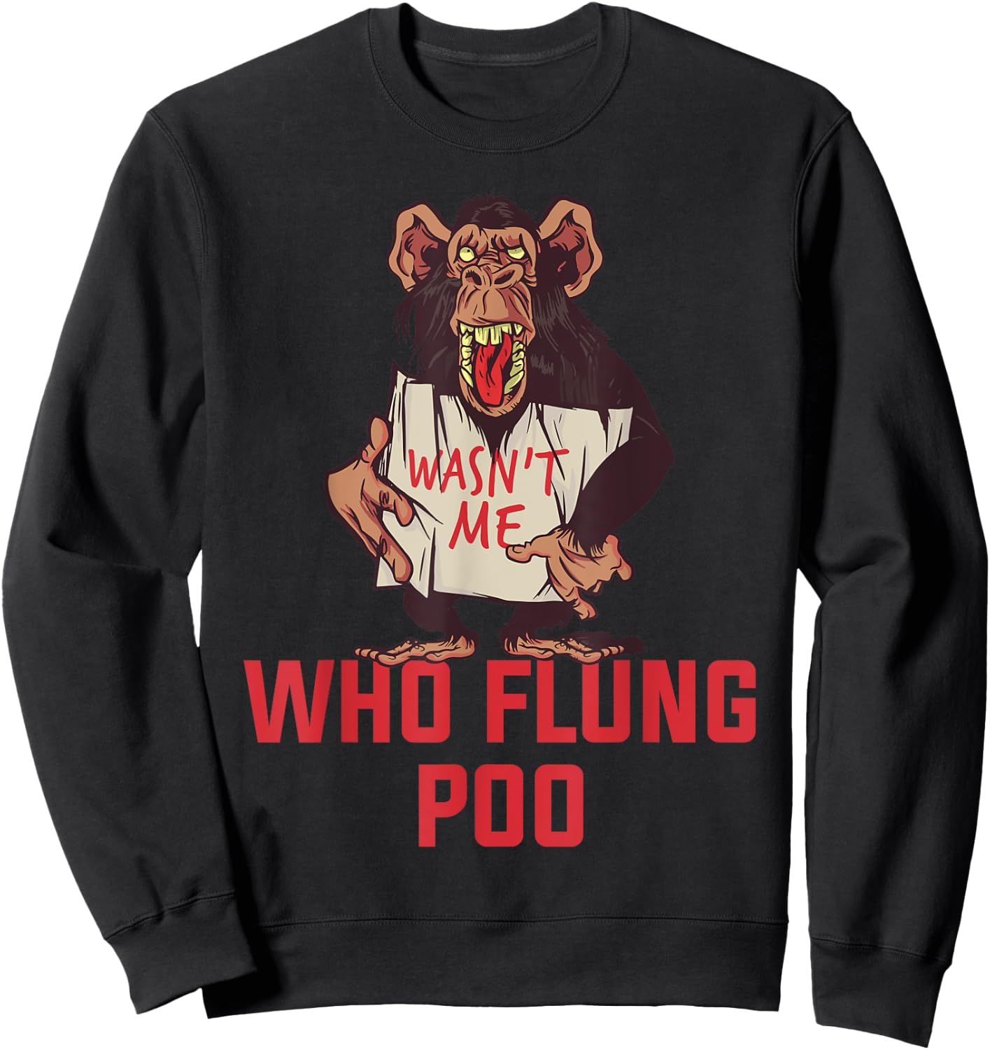 Who Flung Poo Sweatshirt - Sweatshirt | Black