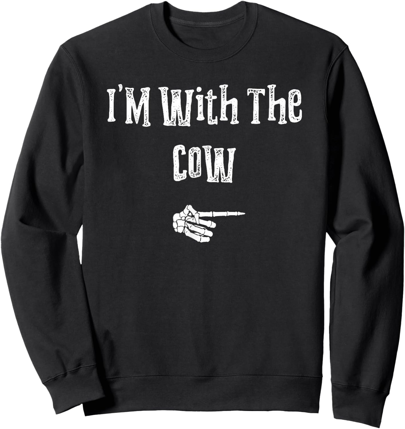 I'm With Cow Farmer Halloween Costume Funny Couples Matching Sweatshirt - Sweatshirt | Black