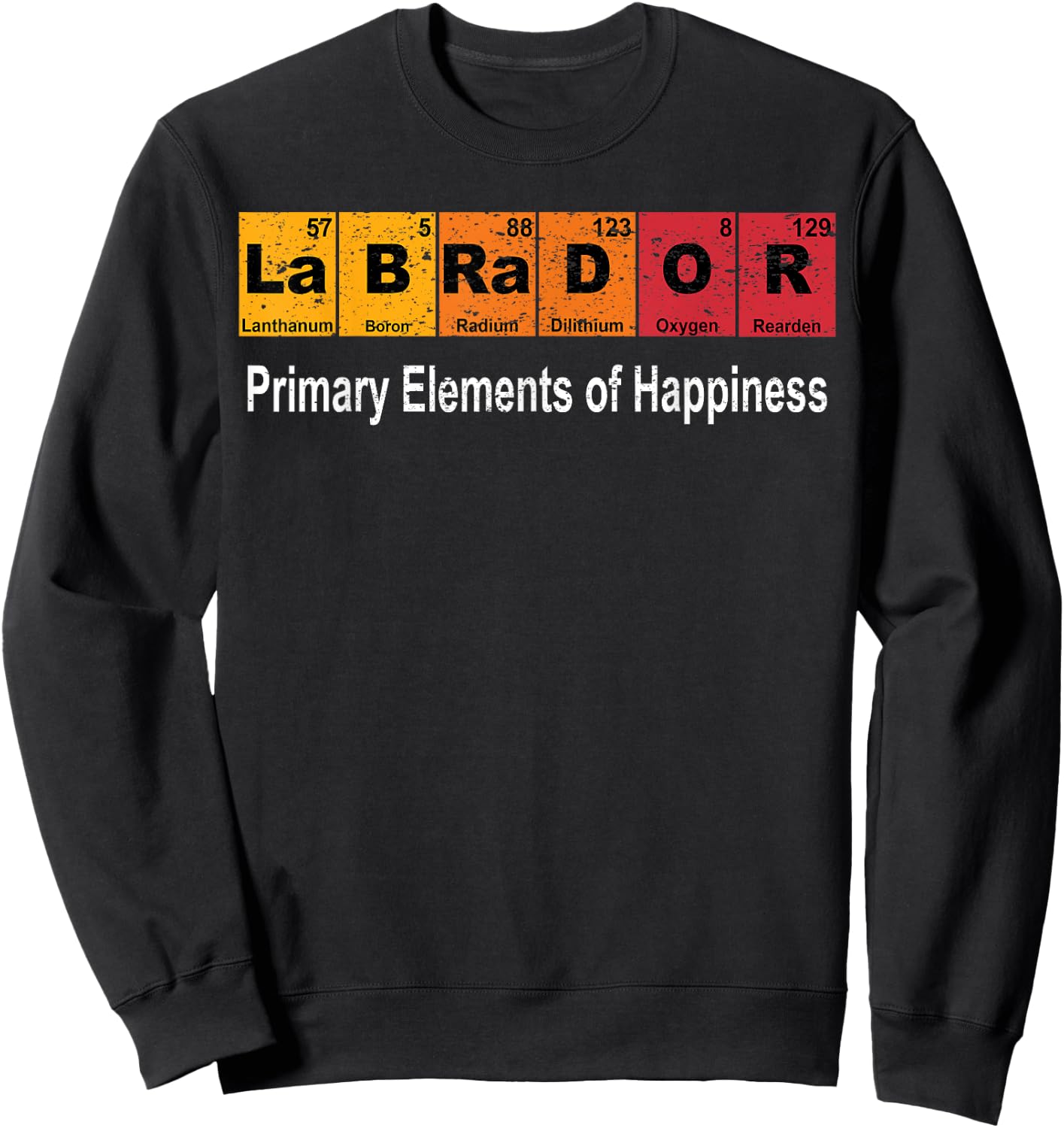 Vintage Labrador Dog Science Funny Periodic Table Pet Men Women Kids Sweatshirt - Sweatshirt | Black