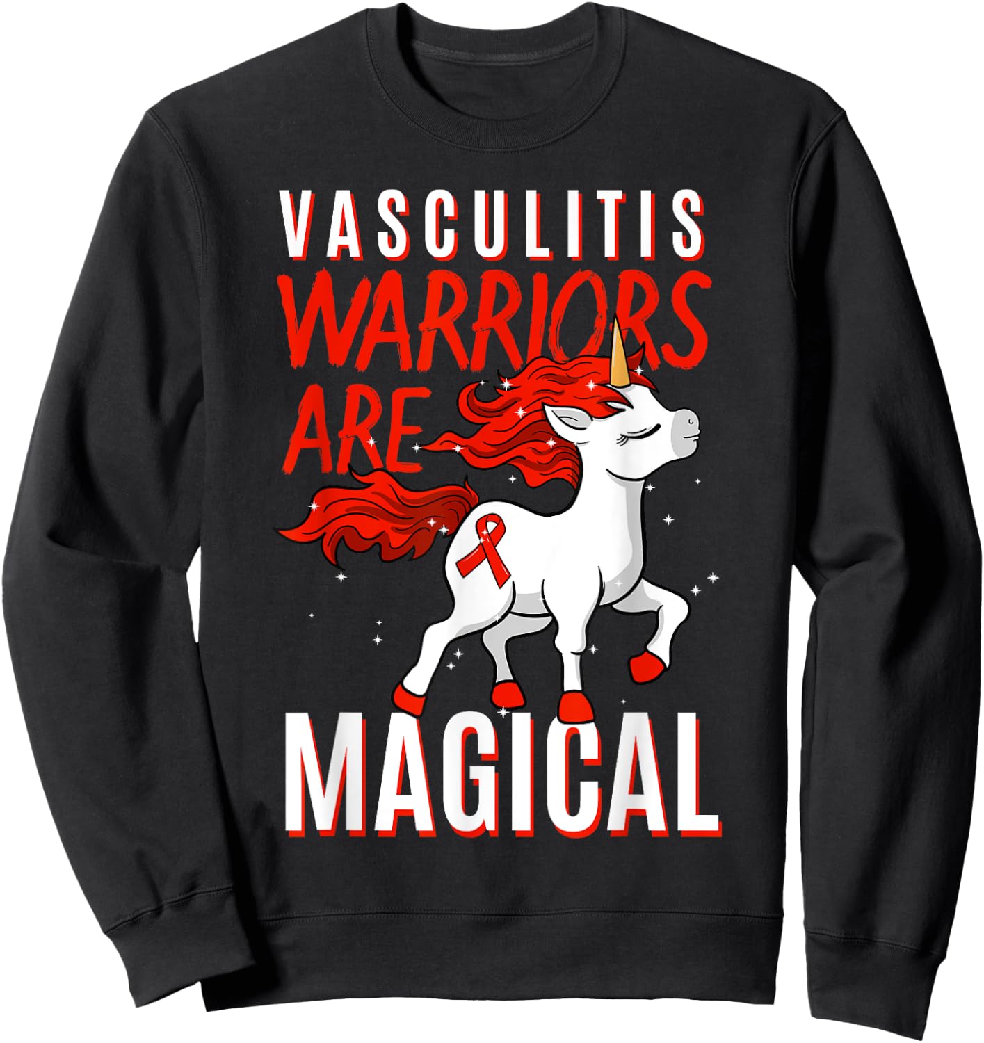 Vasculitis Awareness Lymphangitis VasculitidesUnicorn Gift Sweatshirt - Sweatshirt | Black