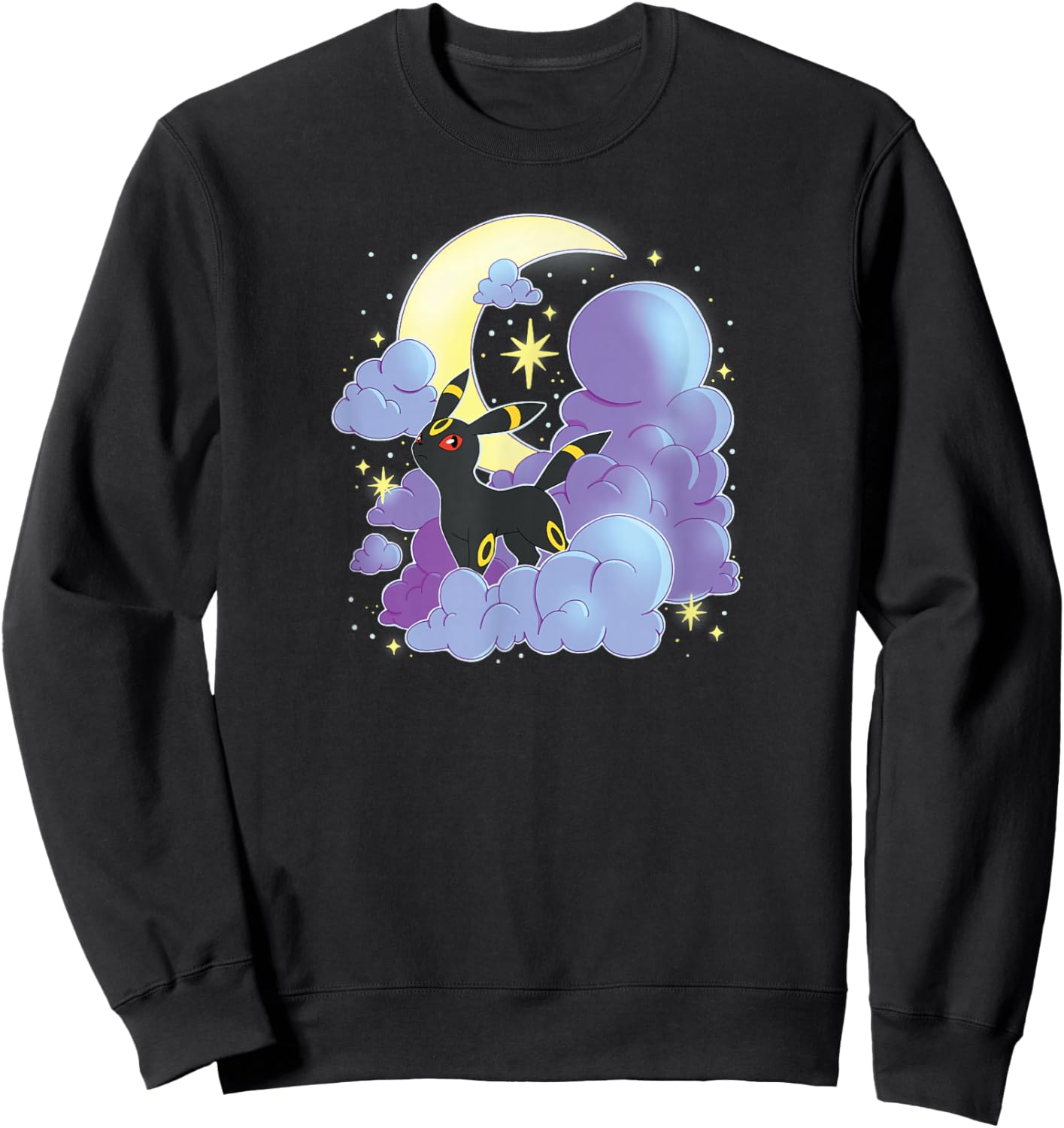 Pokémon - Umbreon Celestial Moon With Clouds Sweatshirt - Sweatshirt | Black
