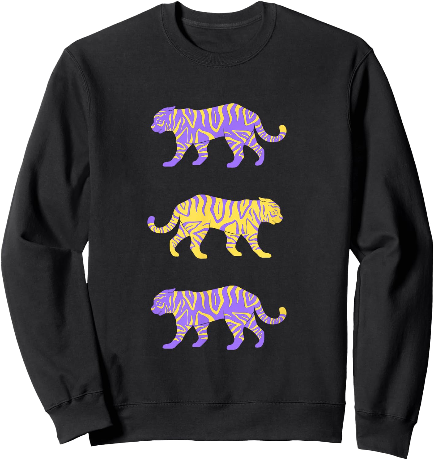 Baton Rouge Louisiana College Football Purple & Gold Tigers Sweatshirt - Sweatshirt | Black
