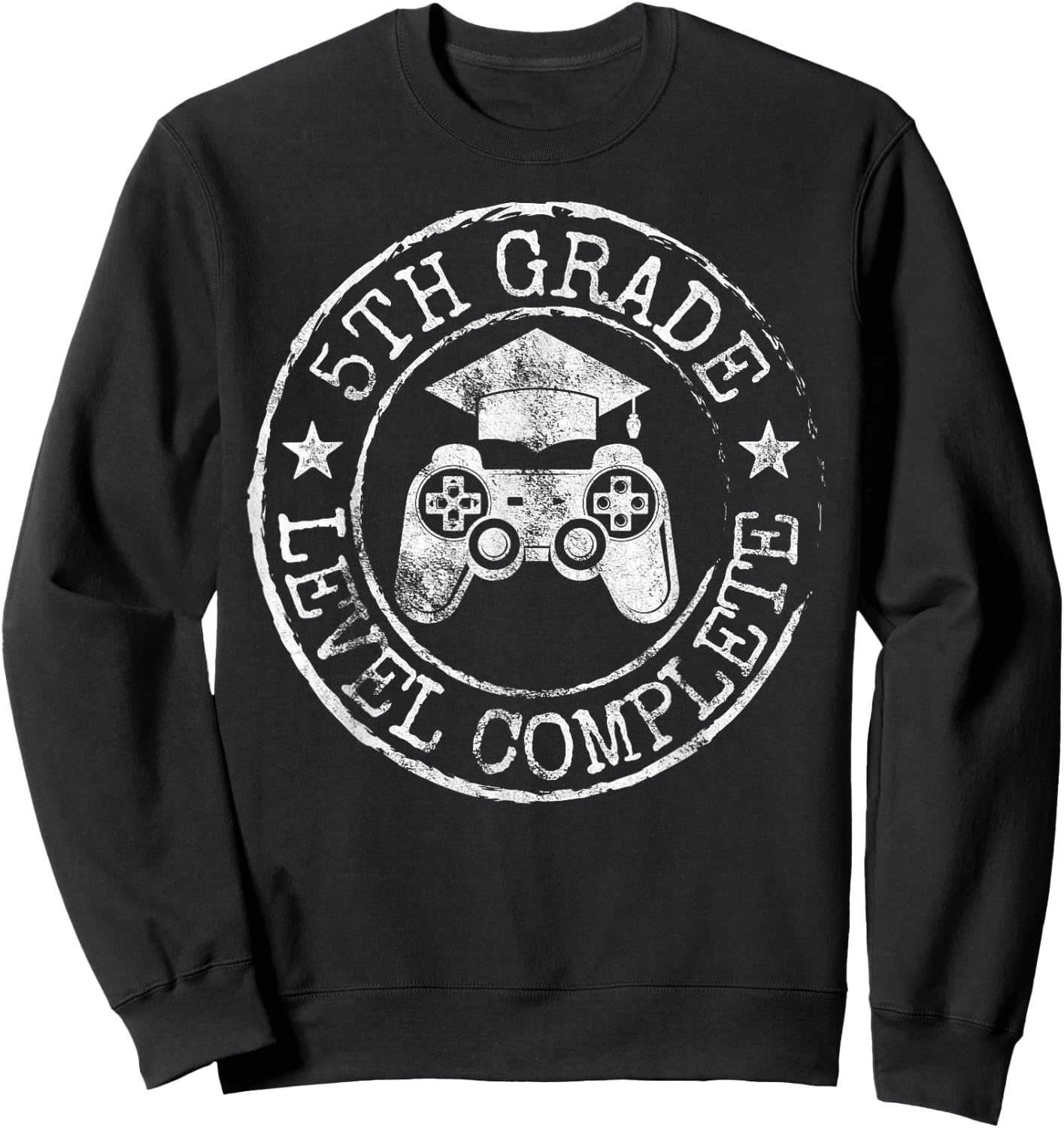 5th Grade Level Complete Fifth Grade Graduation Video Gamer Sweatshirt - Sweatshirt | Black