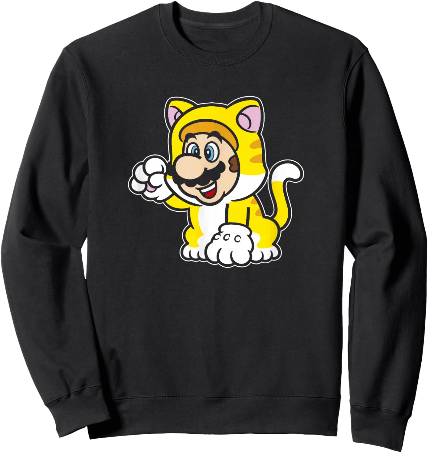 Super Mario 3D World Bowser's Fury Cat Mario Vintage Logo Sweatshirt - Sweatshirt | Black