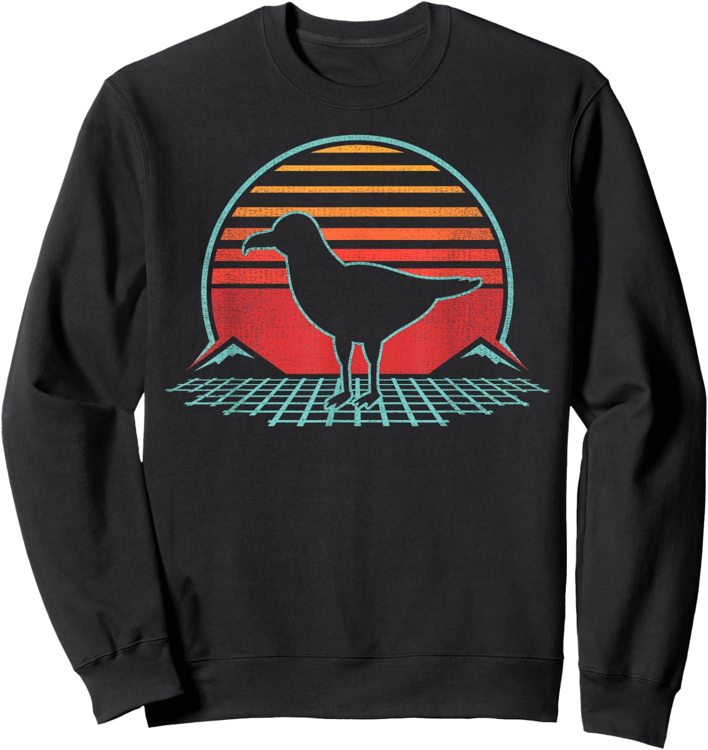 Albatross Lover Bird Animal Retro Vintage 80s Style Sweatshirt - Sweatshirt | Black