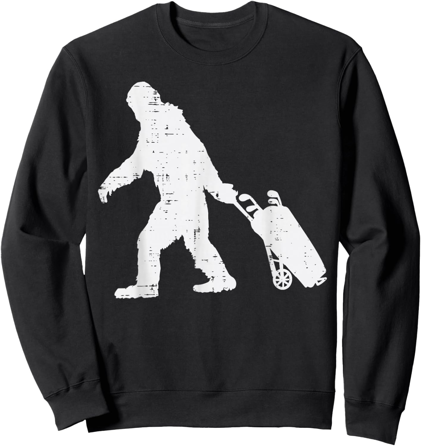 Bigfoot Sasquatch Golf Clubs Funny Golfing Golfer Men Women Sweatshirt - Sweatshirt | Black