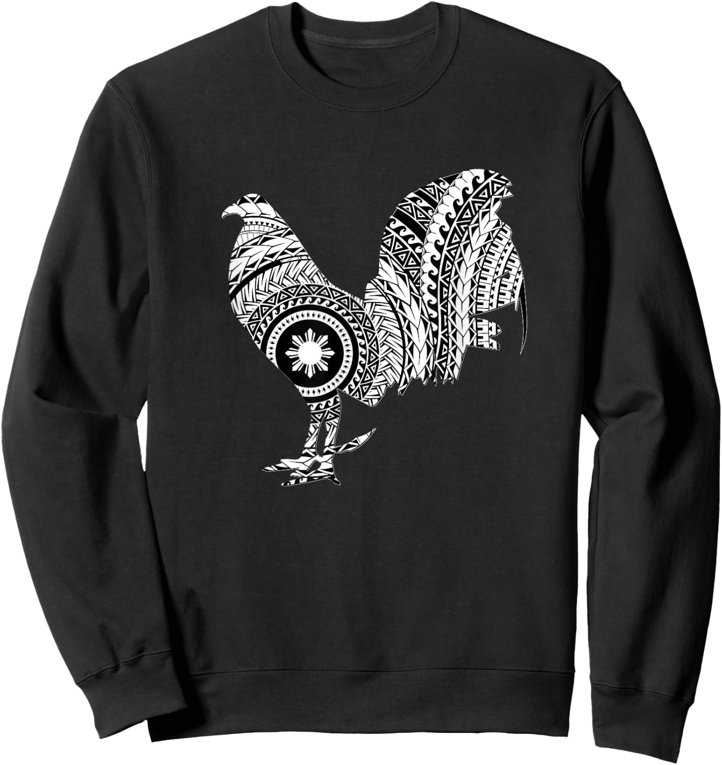 Tribal Cockfighting - Rooster Sweatshirt - Sweatshirt | Black