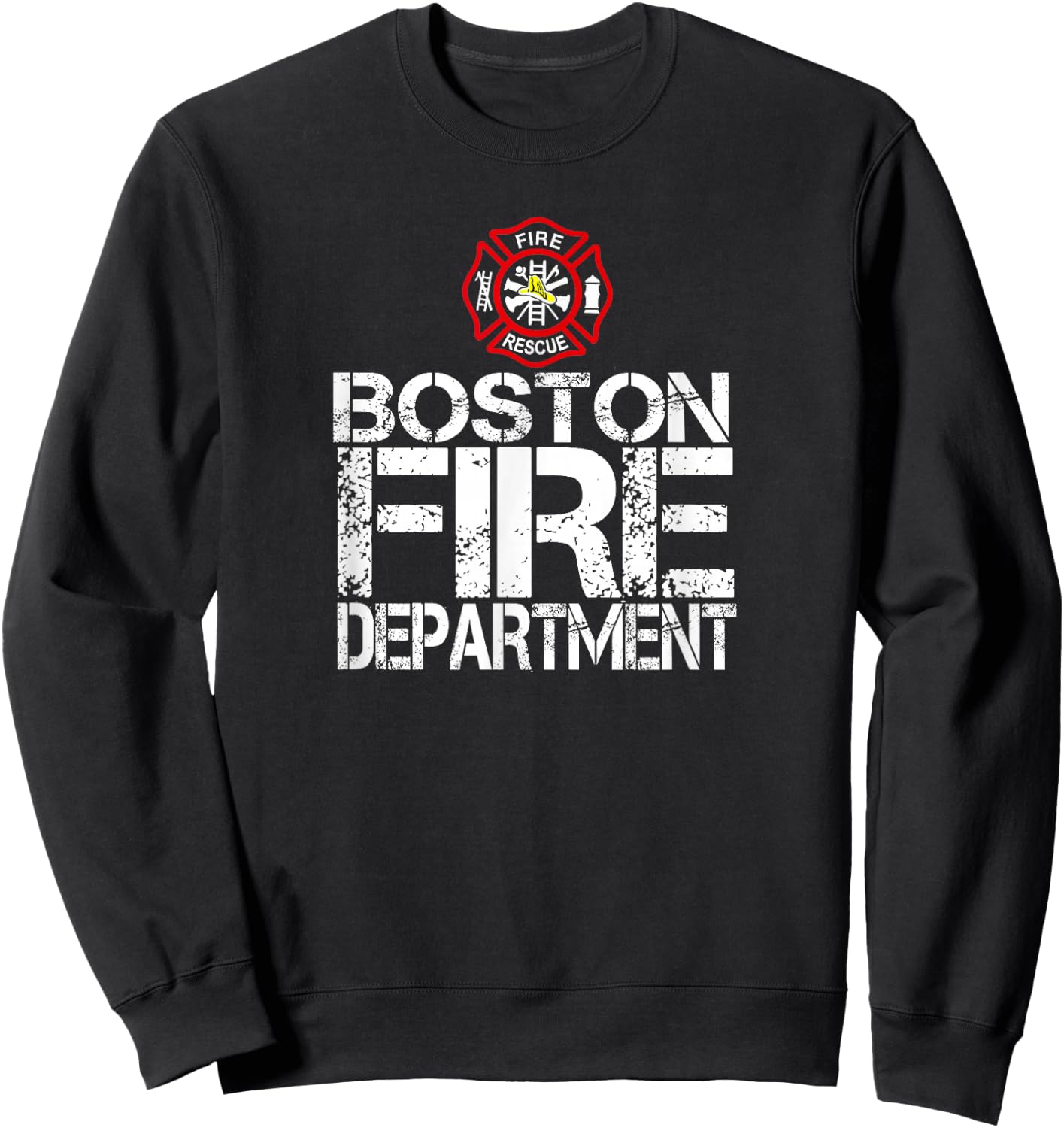 Boston Fire Dept with Florian Cross for Family Kids Adults Sweatshirt - Sweatshirt | Black