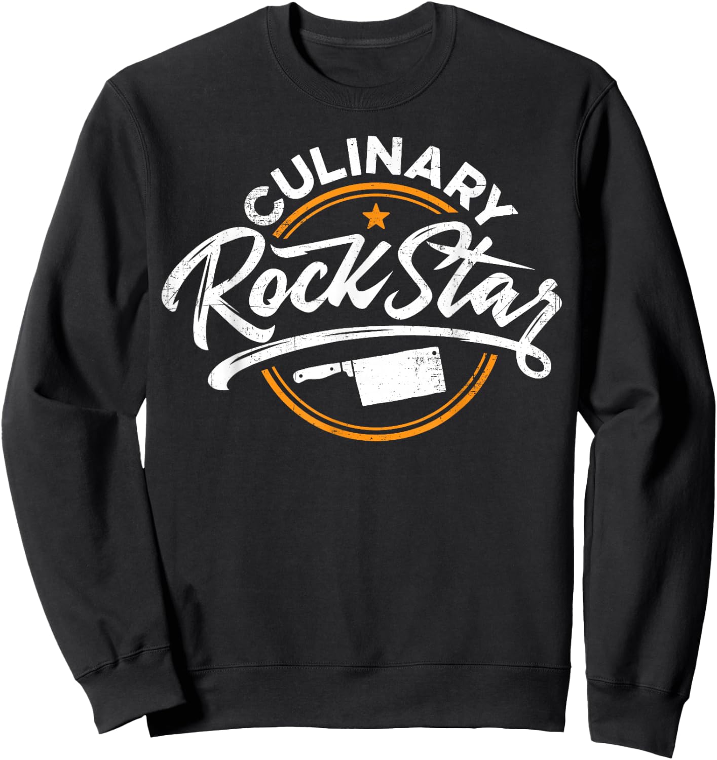 Chef Culinary Rockstar Funny Men Cook Cooking Vintage Sweatshirt - Sweatshirt | Black