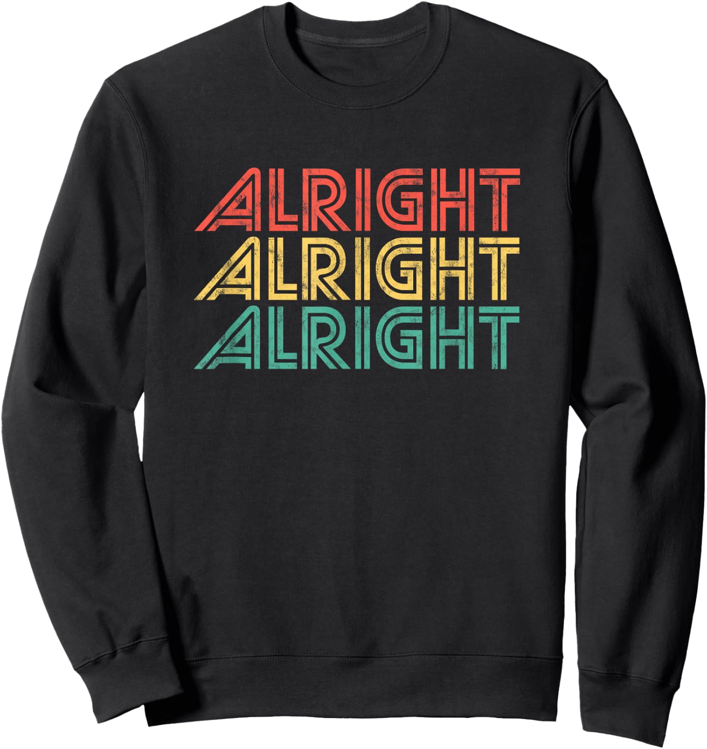 Alright Retro 70s Vintage Classic Seventies Sweatshirt - Sweatshirt | Black