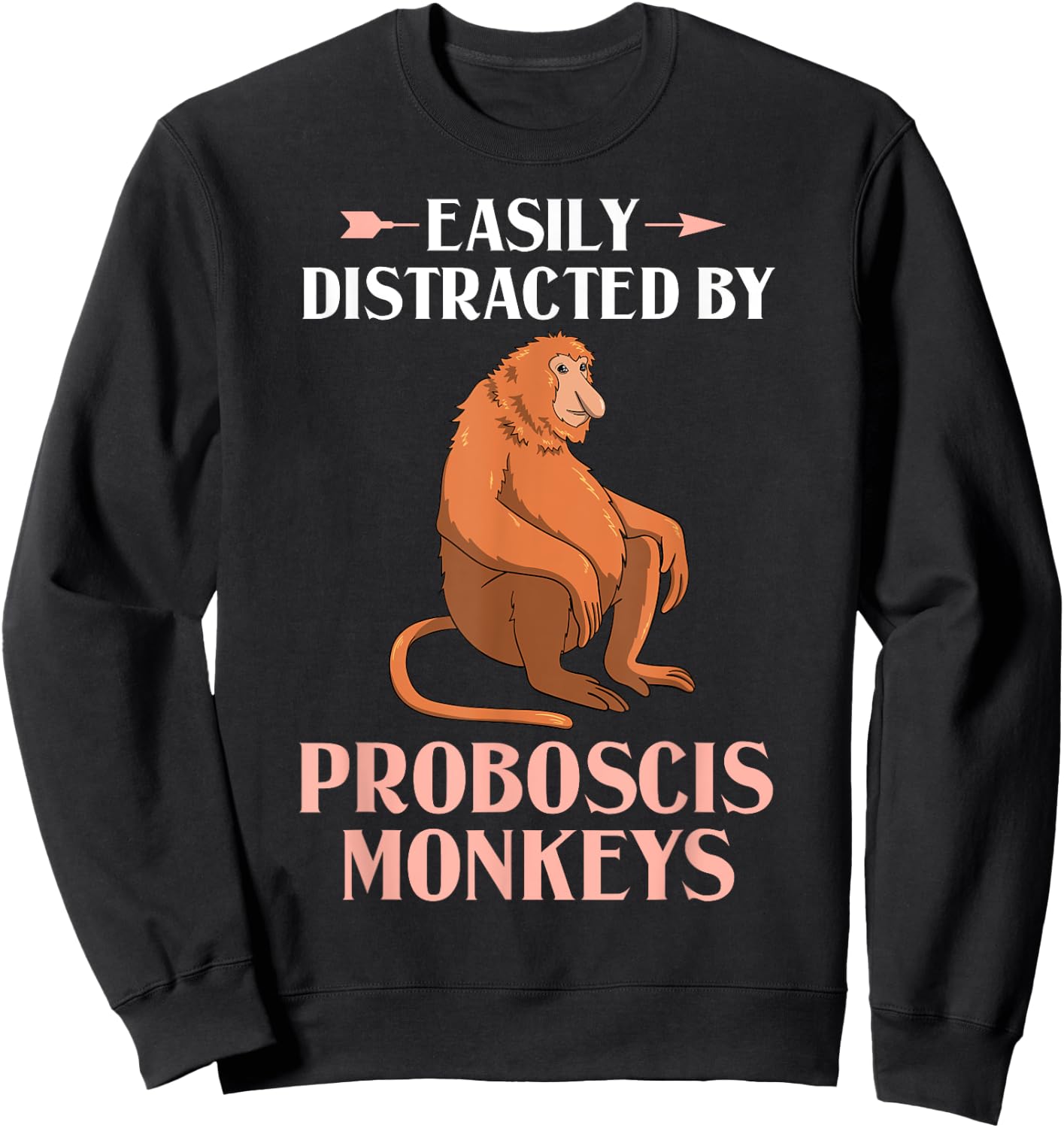 Proboscis Monkey Funny Long Nosed Monkeys Sweatshirt - Sweatshirt | Black