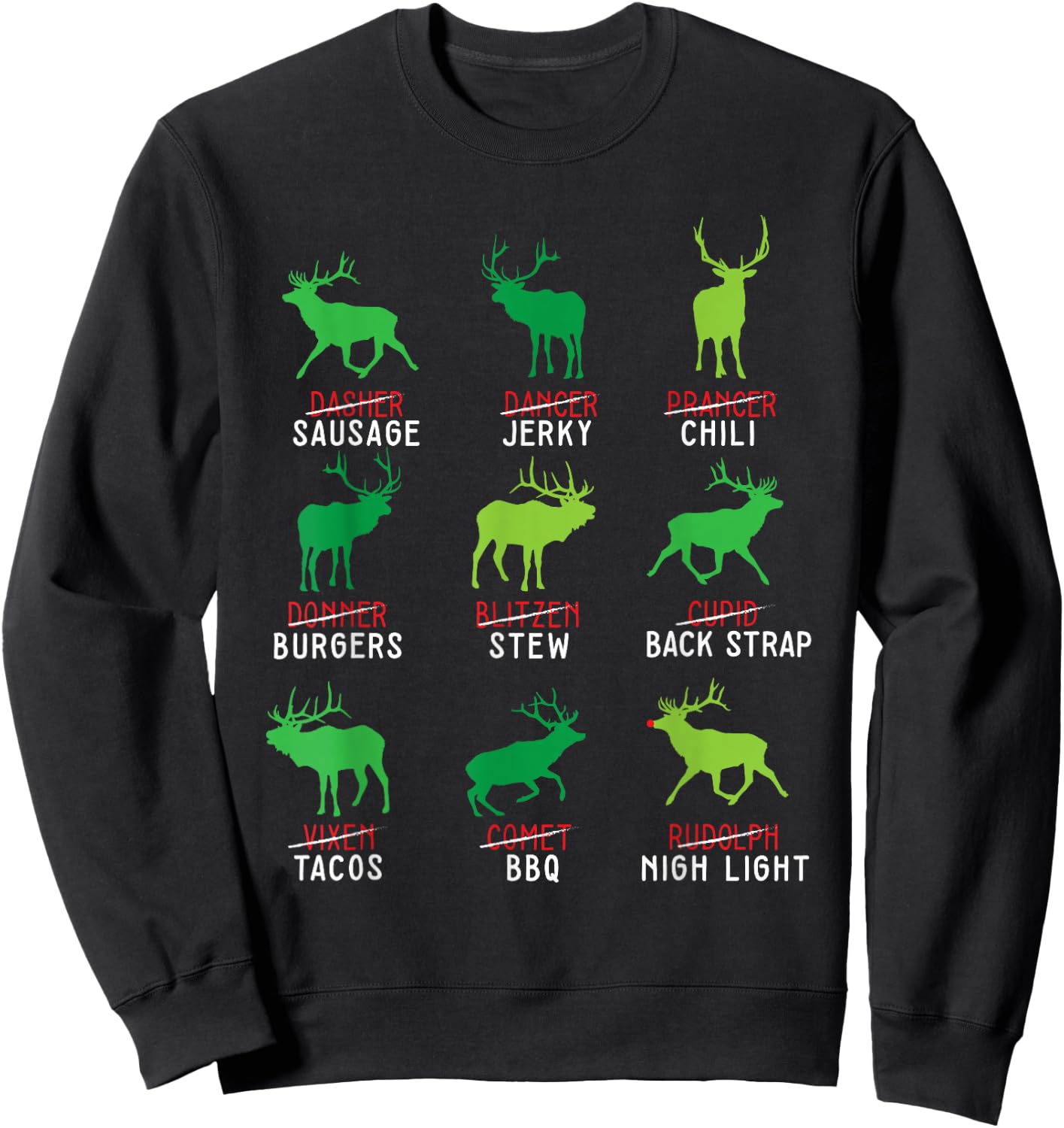 Funny Christmas Deer Bow Hunting Santa Christmas Sweatshirt - Sweatshirt | Black