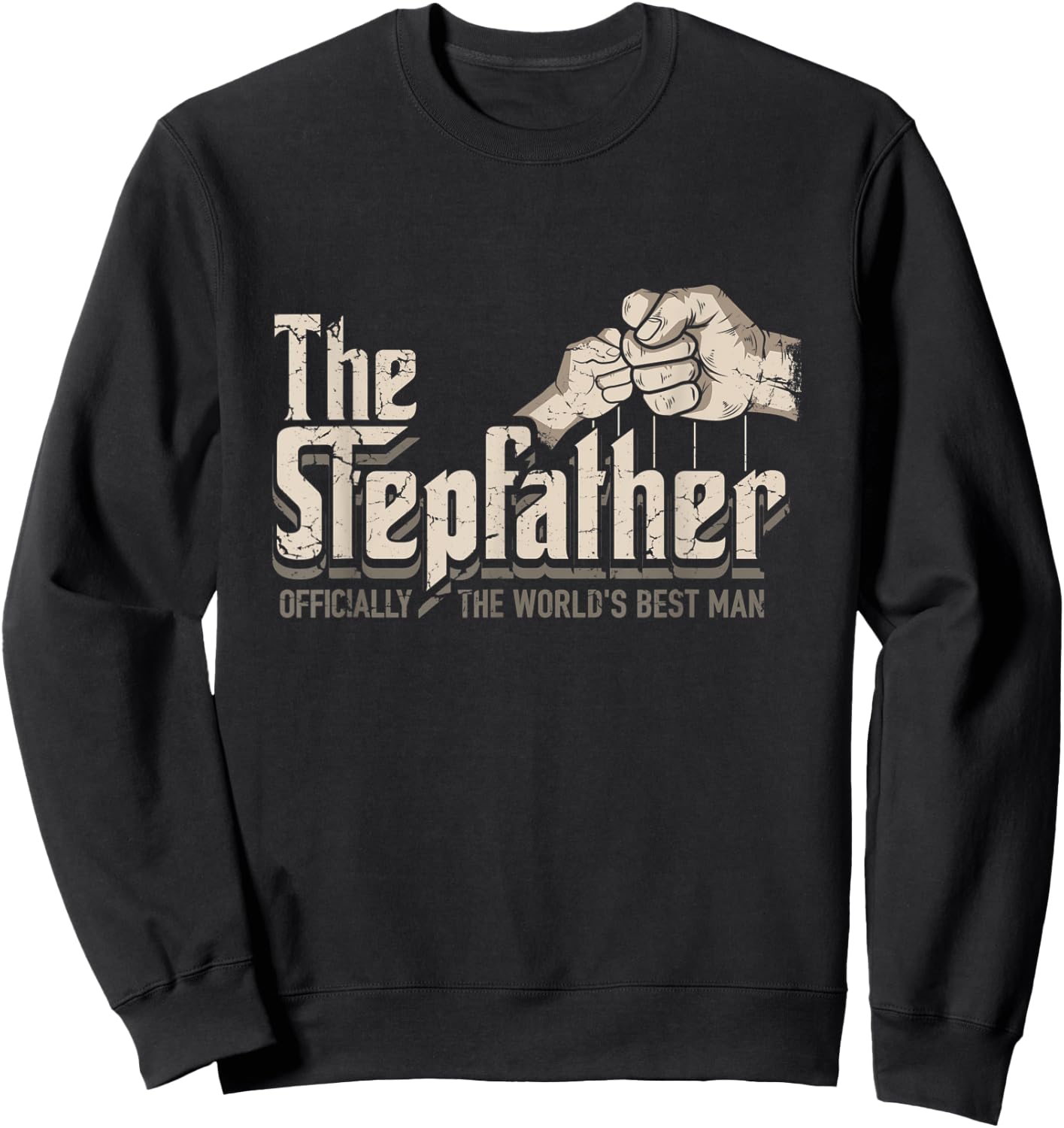 Funny Stepdad Gifts Stepfather Officially World's Best Man Sweatshirt - Sweatshirt | Black