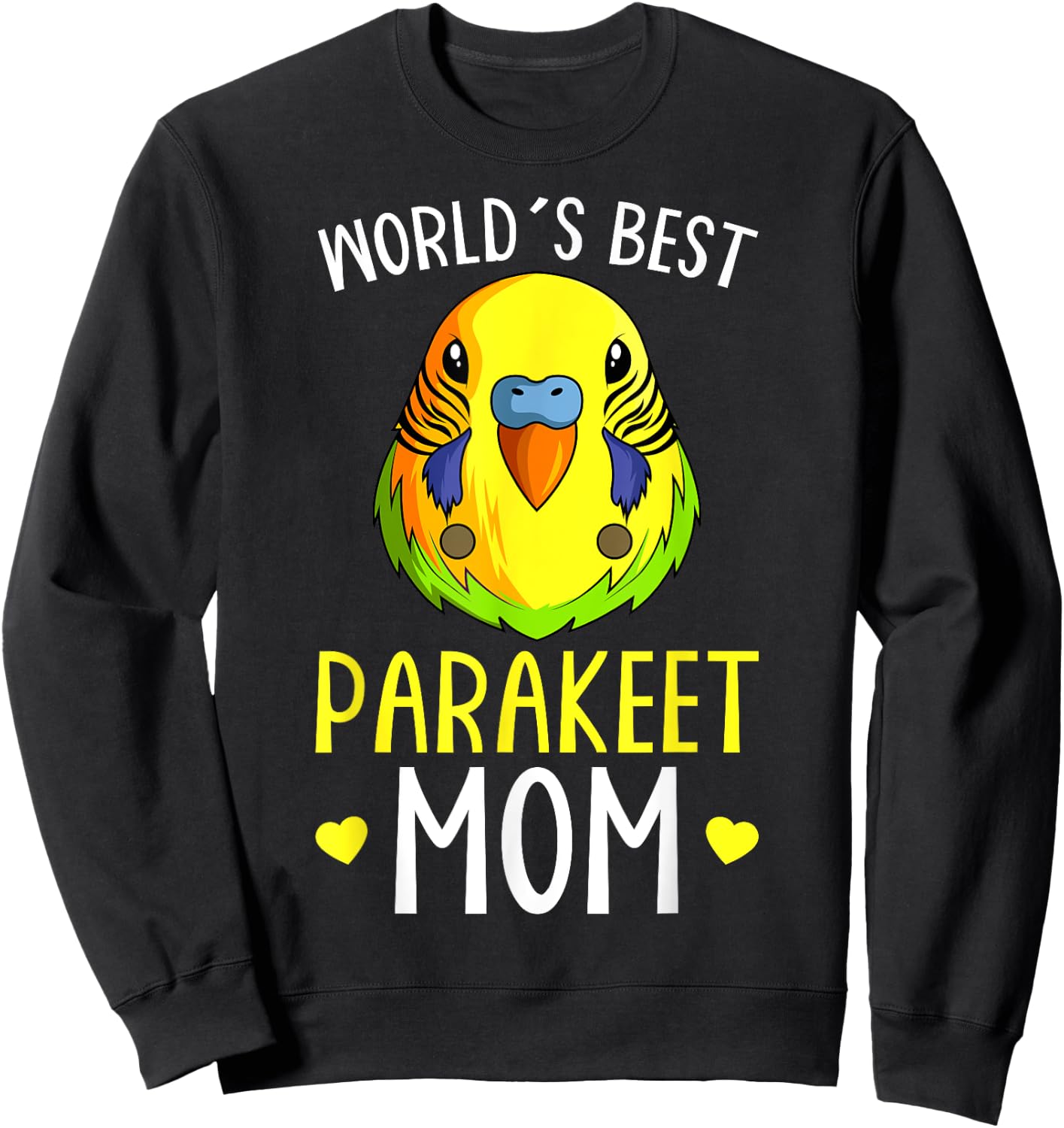 Parakeet Mom Budgie Budgerigar Sweatshirt - Sweatshirt | Black