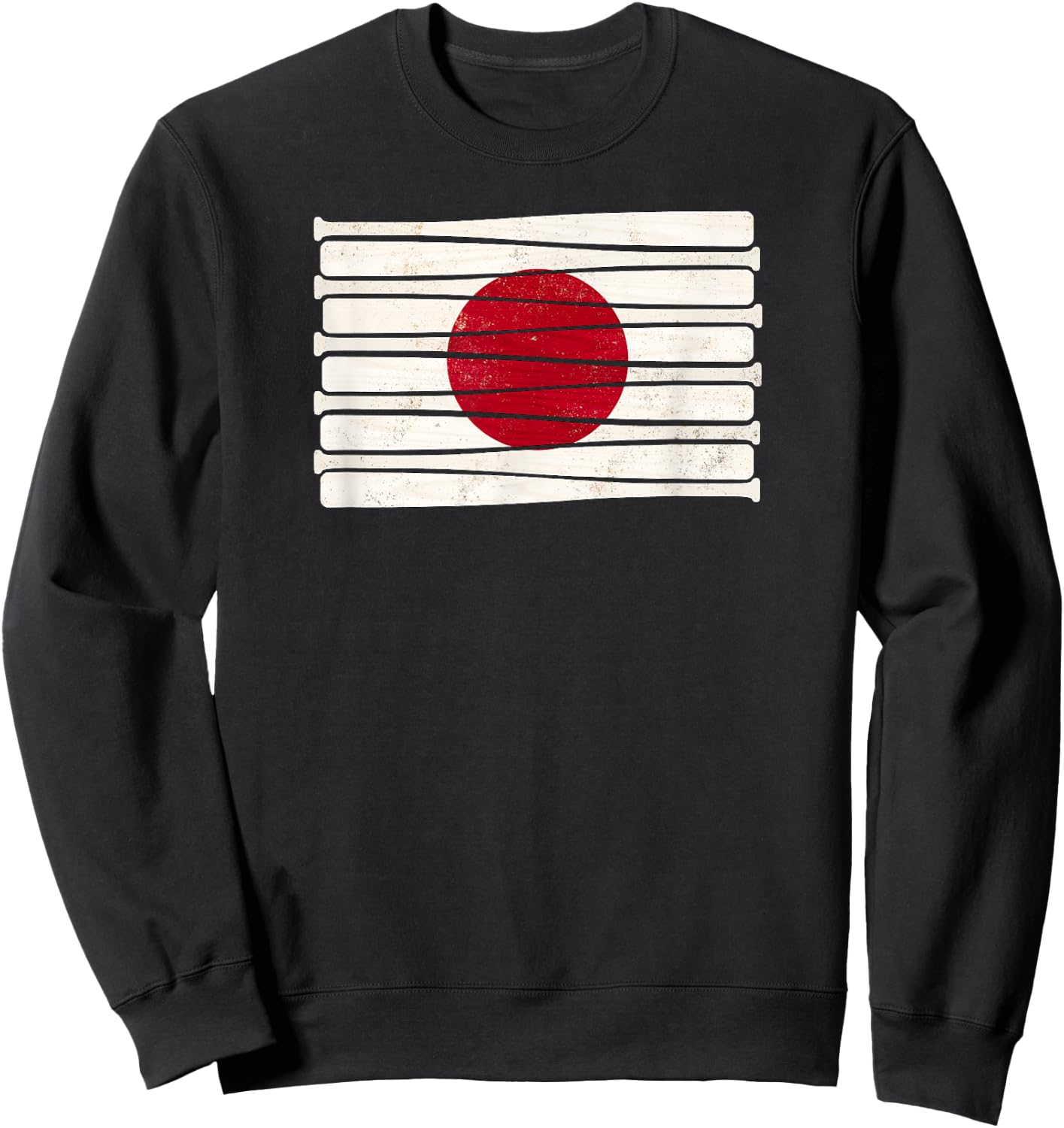 Japanese Baseball Bat Flag Sweatshirt - Sweatshirt | Black