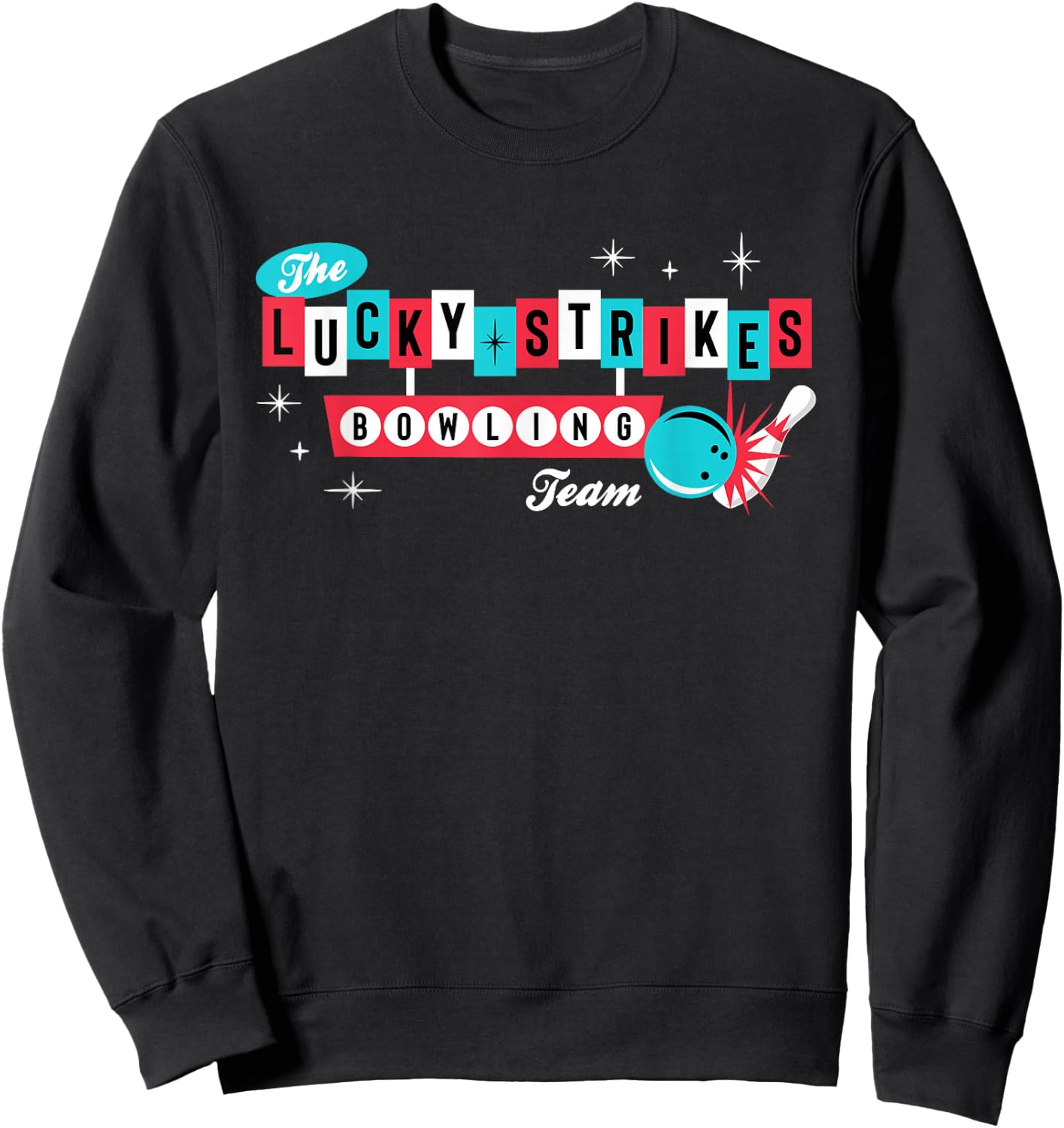 Lucky Strikes Bowling Team - Retro Men Women or Kids Sweatshirt - Sweatshirt | Black
