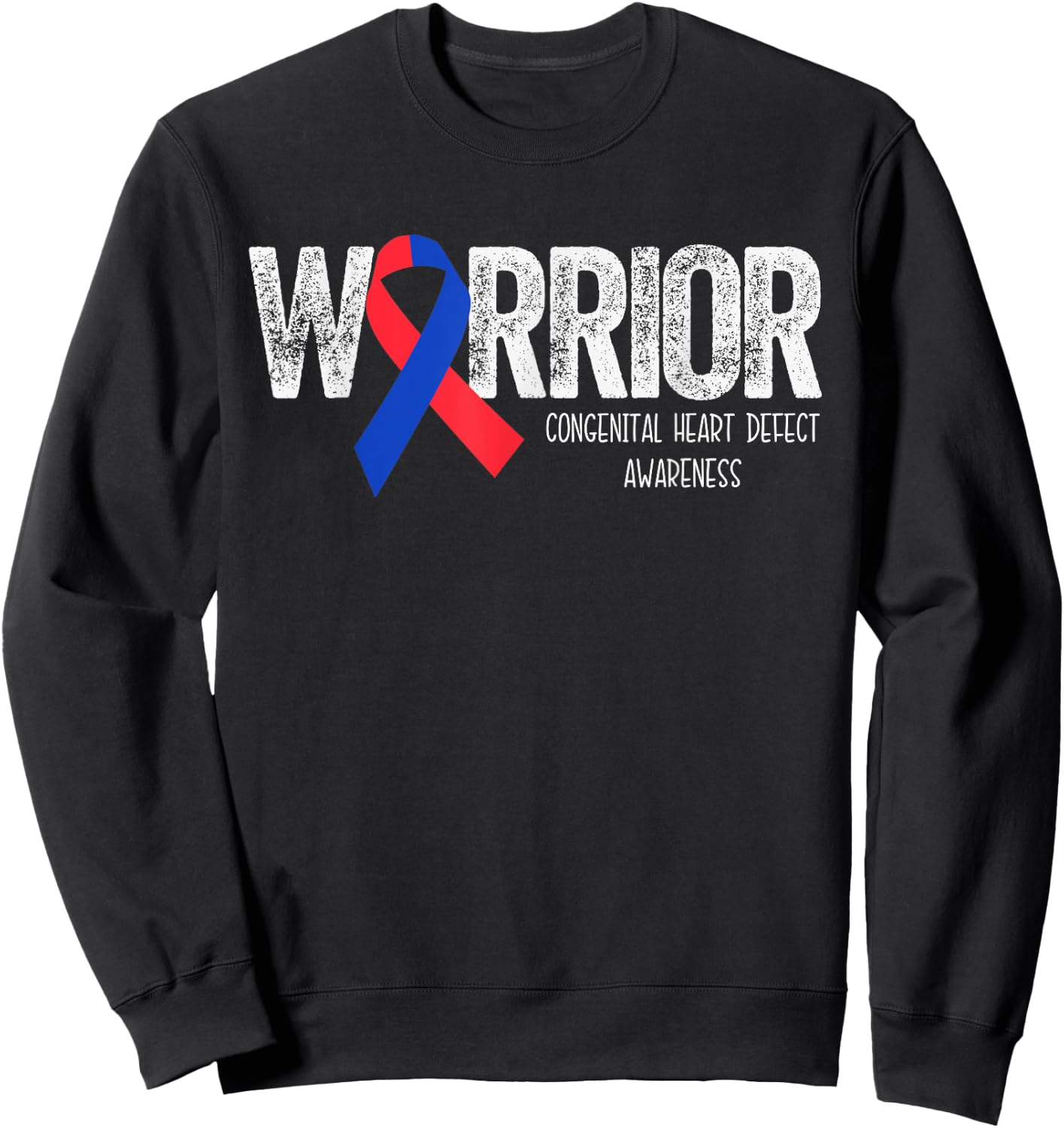 Warrior CHD Congenital Heart Defect Awareness Month Surgery Sweatshirt - Sweatshirt | Black