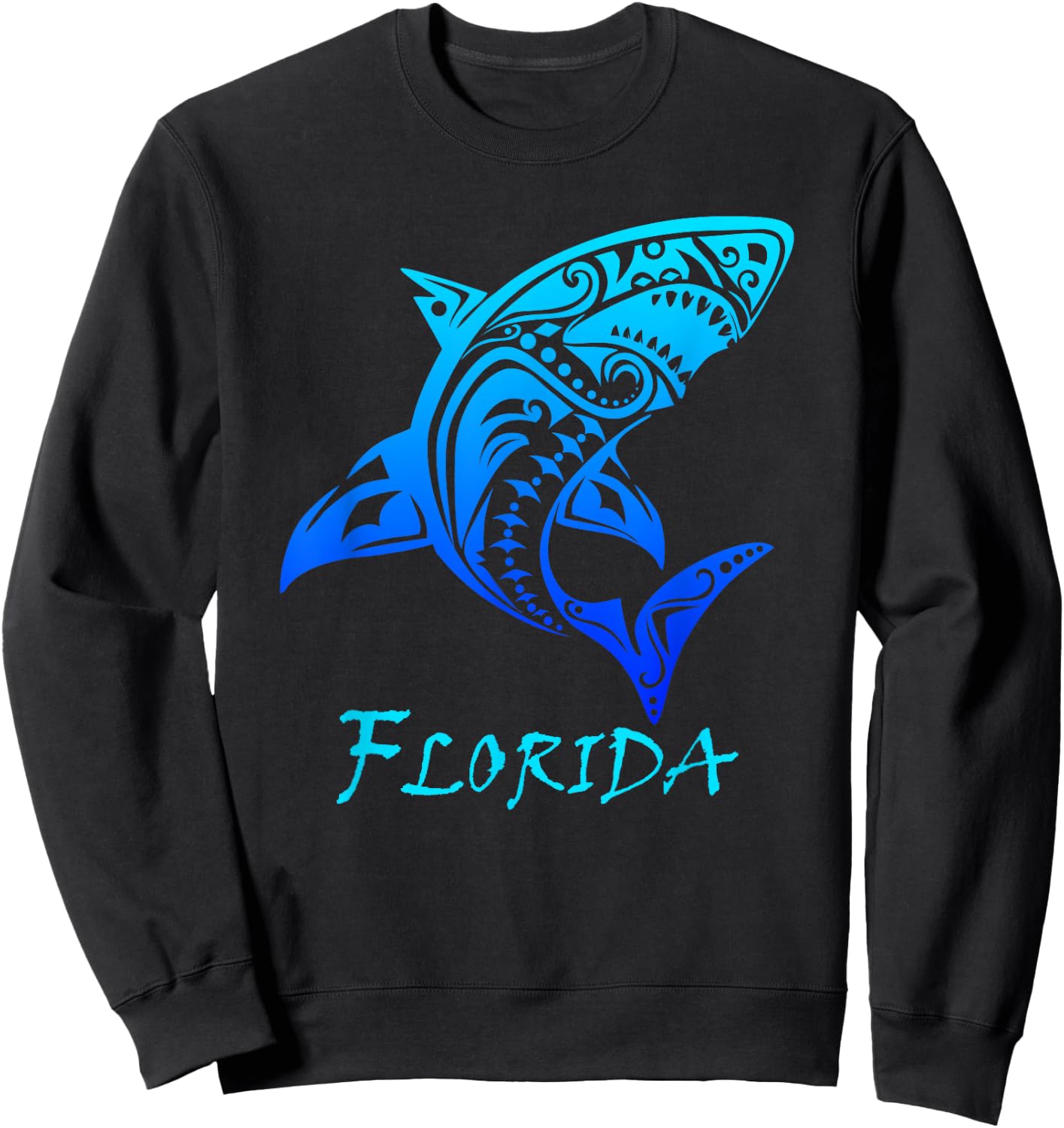 Florida Vacation Vintage Retro Shark Sweatshirt - Sweatshirt | Black
