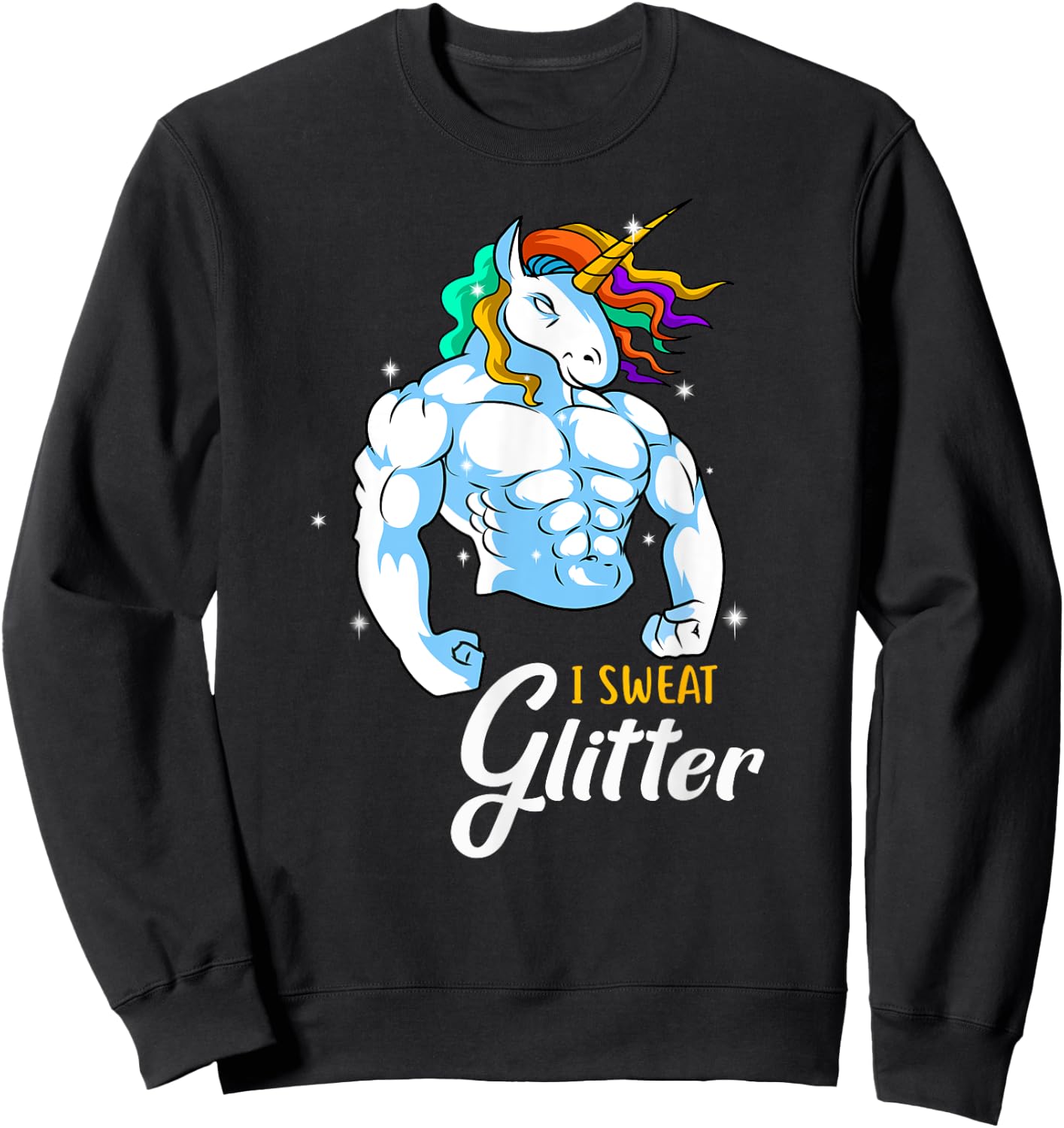Weightlifing Barbell - Funny Workout Weightlifting Unicorn Sweatshirt - Sweatshirt | Black