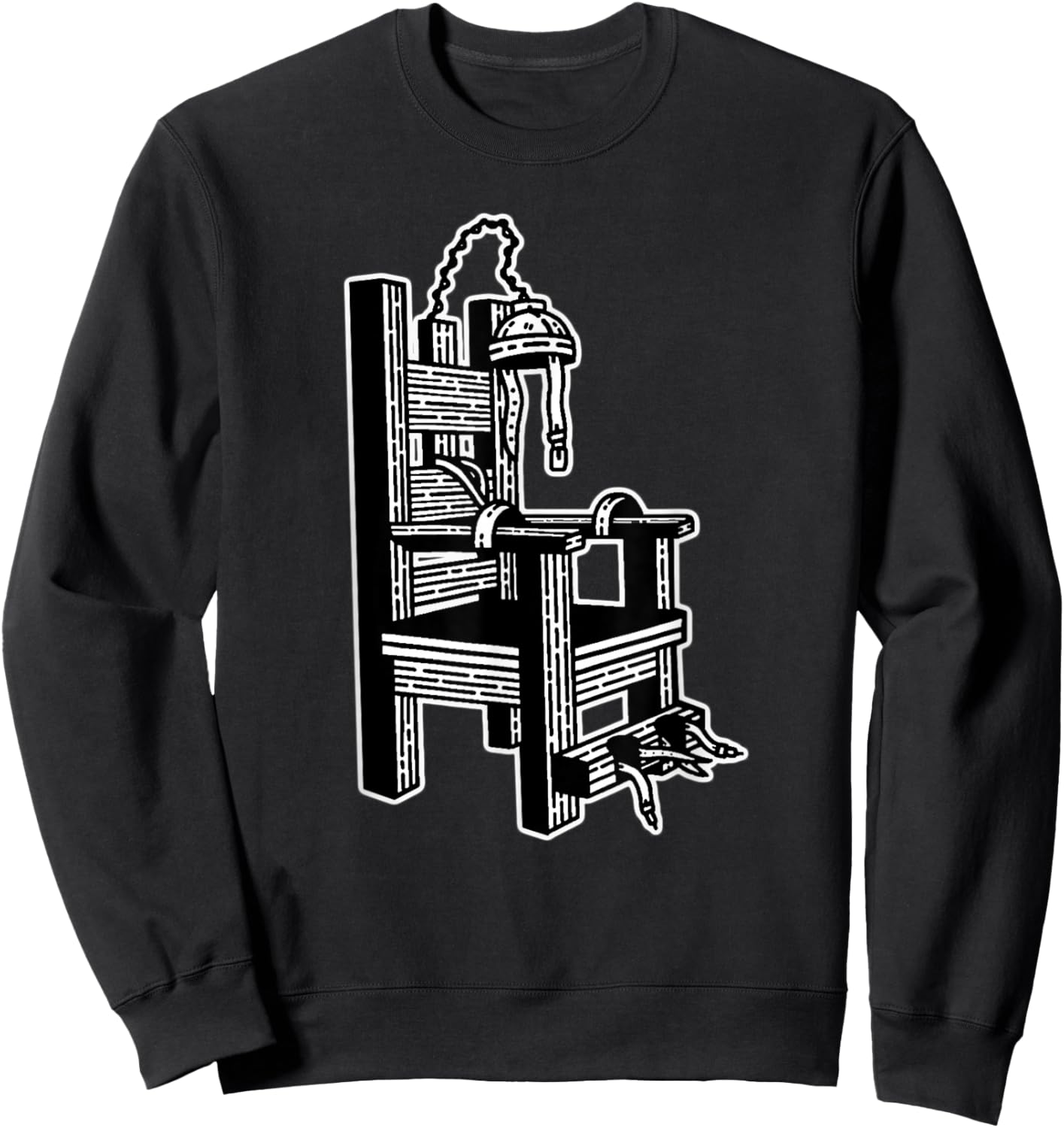 Electric Chair Blackwork Minimal Sweatshirt - Sweatshirt | Black