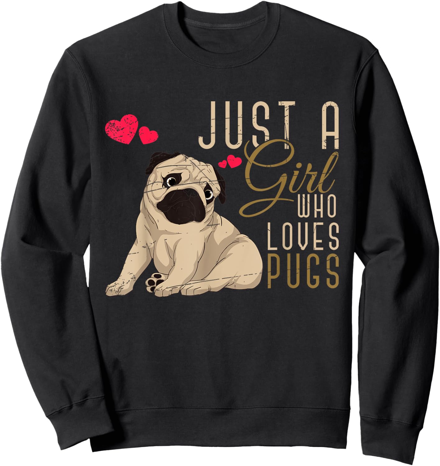Cute Dog Owner Women Girls Pugs Lover Dog Animal Pug Sweatshirt - Sweatshirt | Black