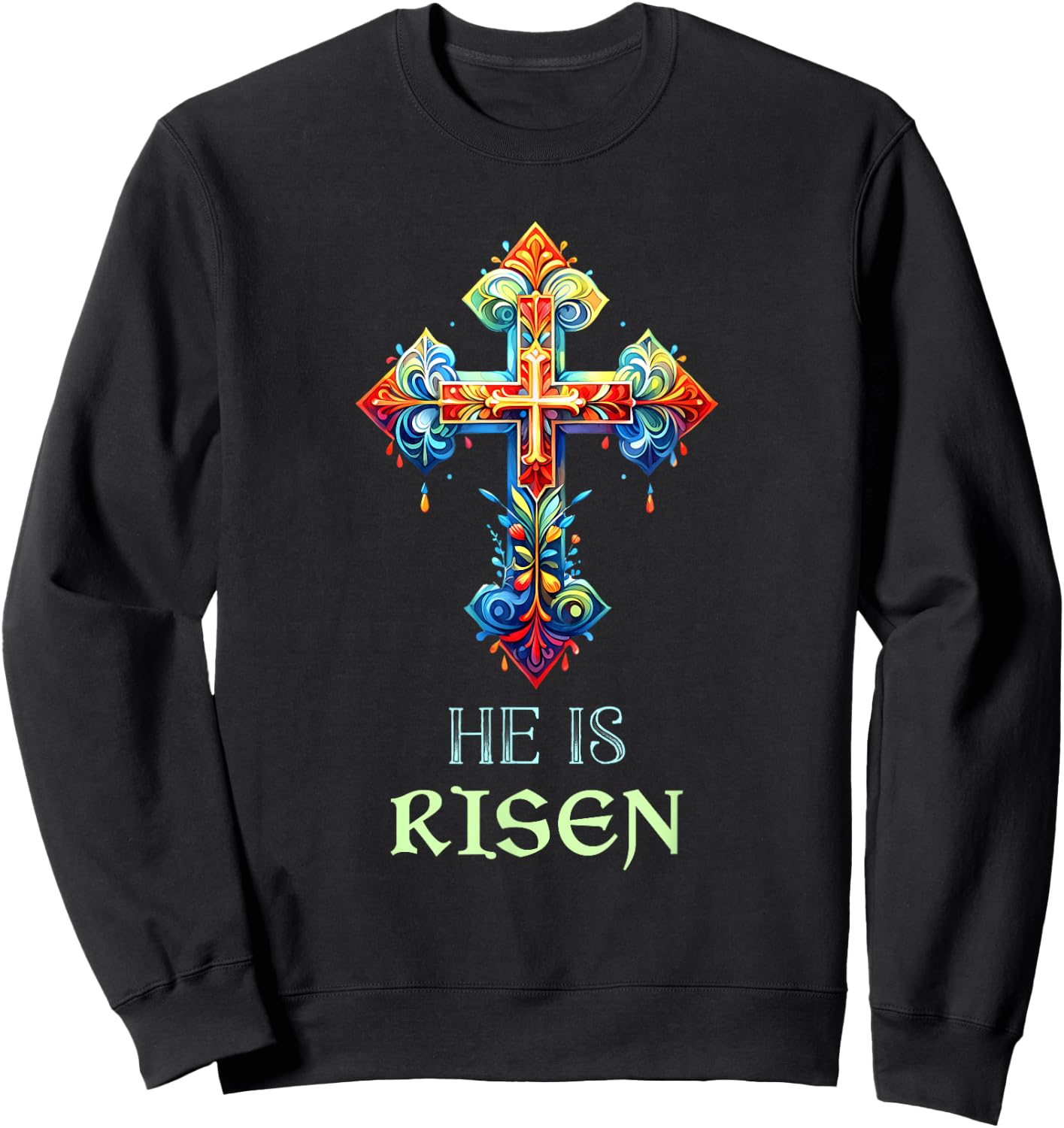 Easter Christian He Is Risen Resurrection Orthodox Easter Sweatshirt - Sweatshirt | Black