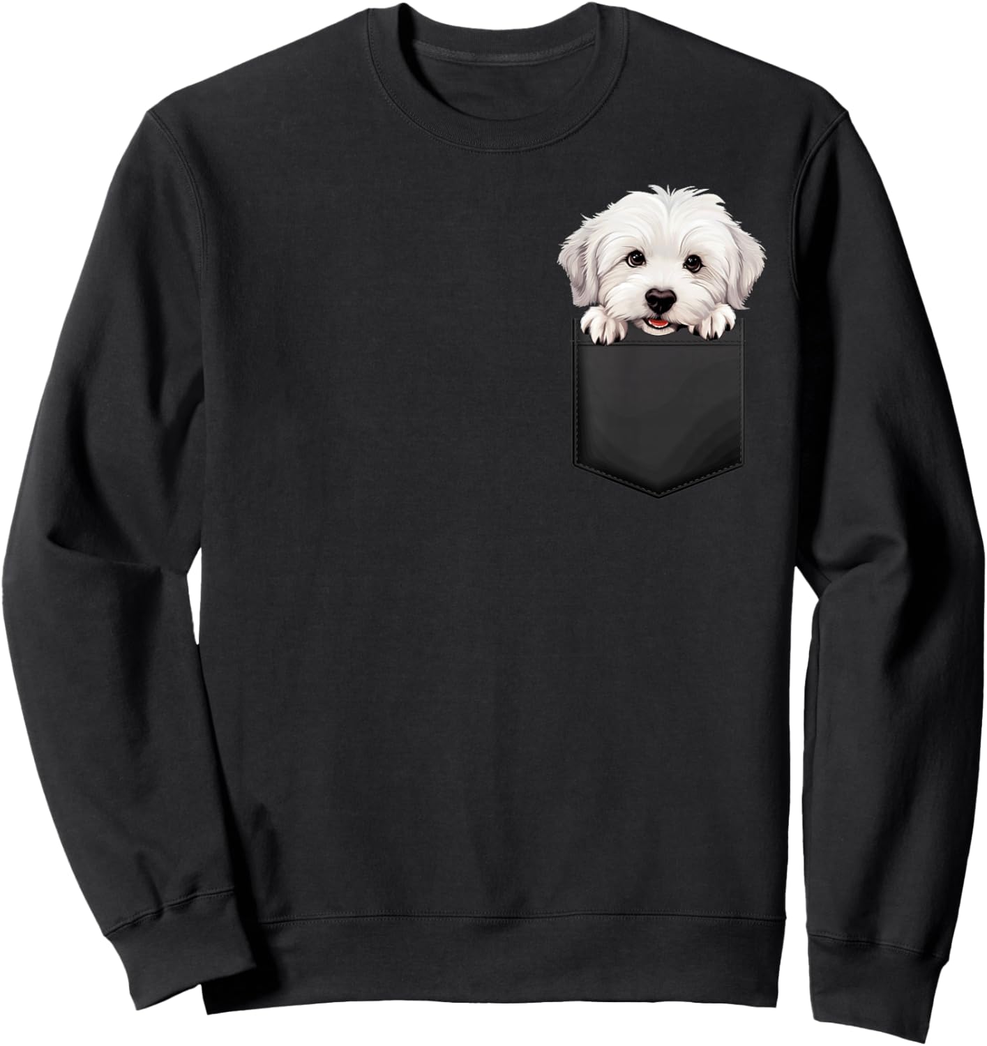 Coton De Tulear Puppy Dog In Pocket Cute Pet Lover Men Women Kids Sweatshirt - Sweatshirt | Black