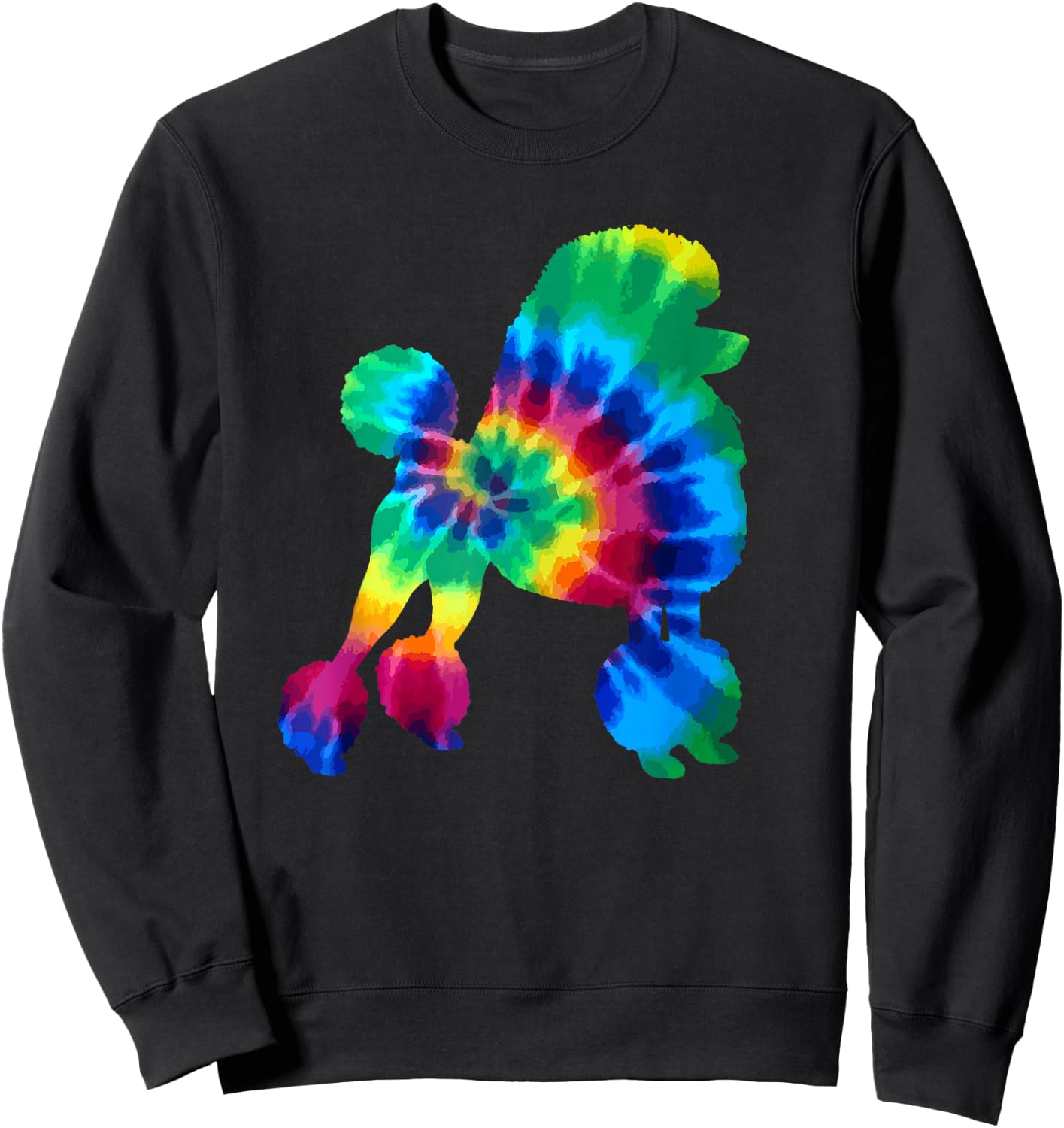 Poodle Tie Dye Vintage Hippie Dog Sweatshirt - Sweatshirt | Black
