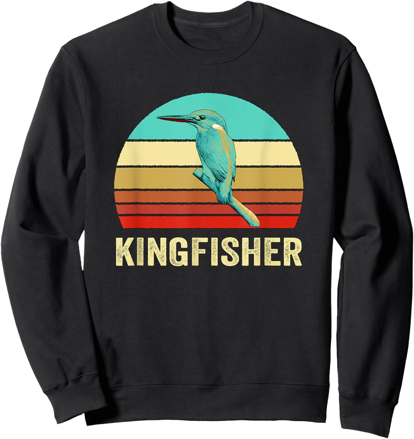 Vintage Retro Style Sunset Kingfisher Sweatshirt - Sweatshirt | Black