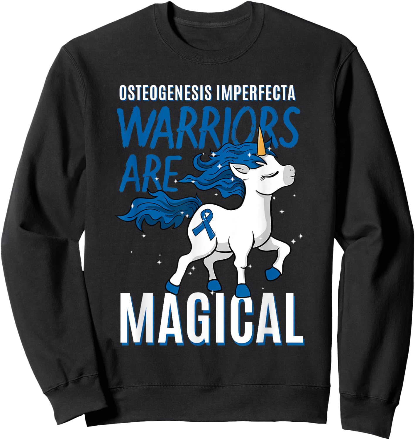 Osteogenesis Imperfecta Brittle Bone Disease Unicorn Gift Sweatshirt - Sweatshirt | Black