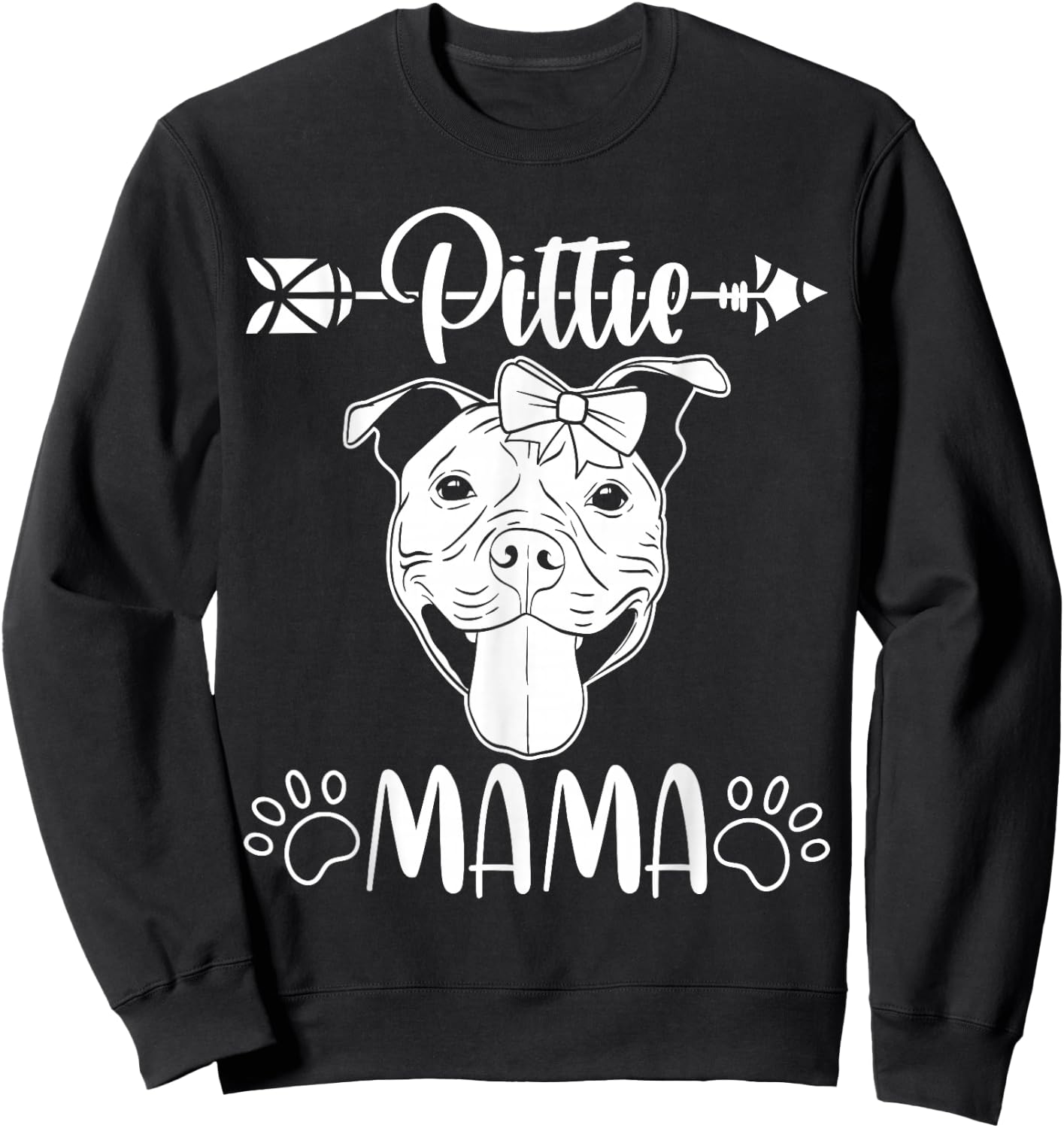 Dog Mummy Pittie Mama Pitbull Mum Mother's Day Pitbull Dogs Sweatshirt - Sweatshirt | Black