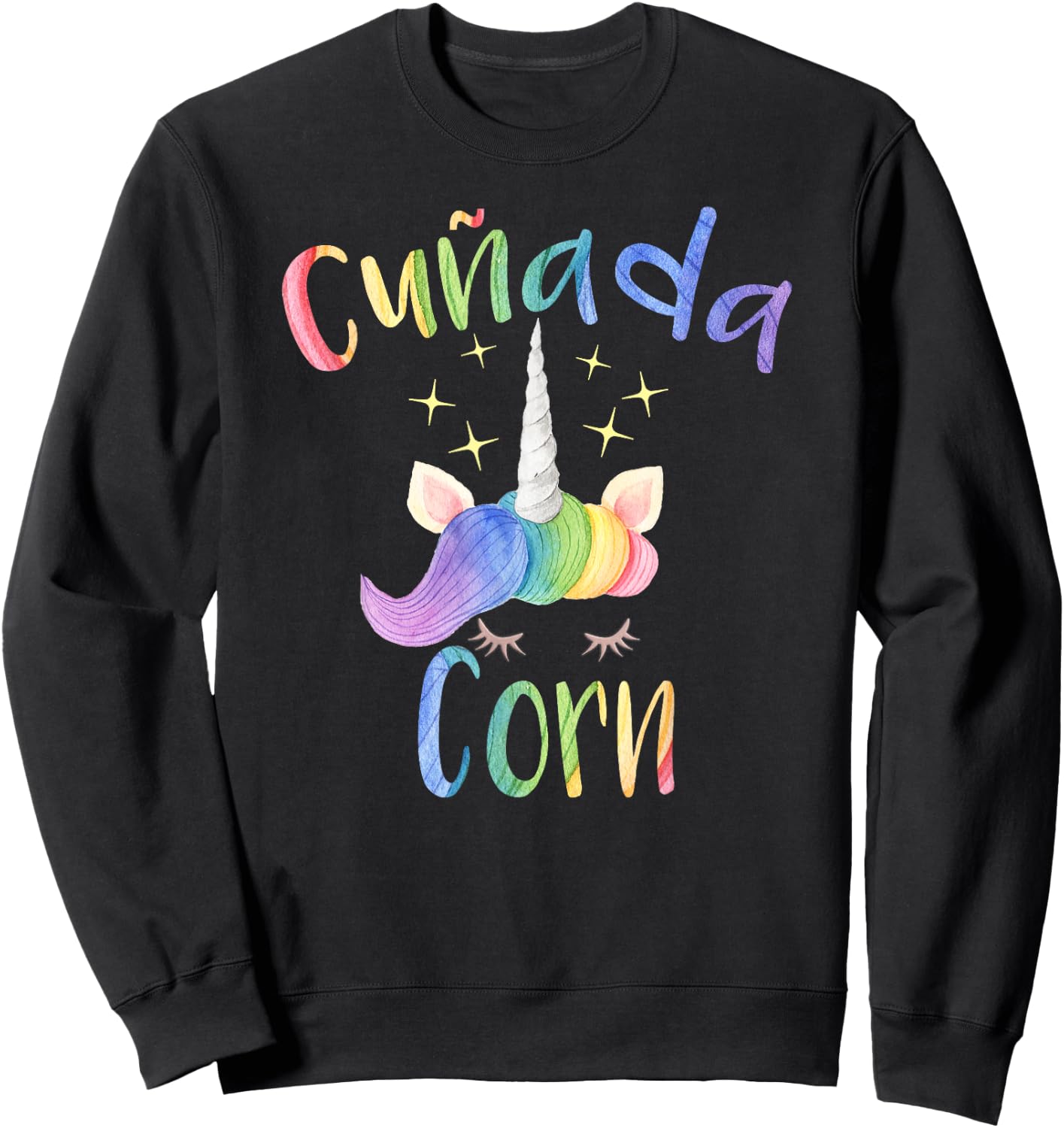 Cunadacorn Spanish Sister In Law Funny Unicorn Sweatshirt - Sweatshirt | Black