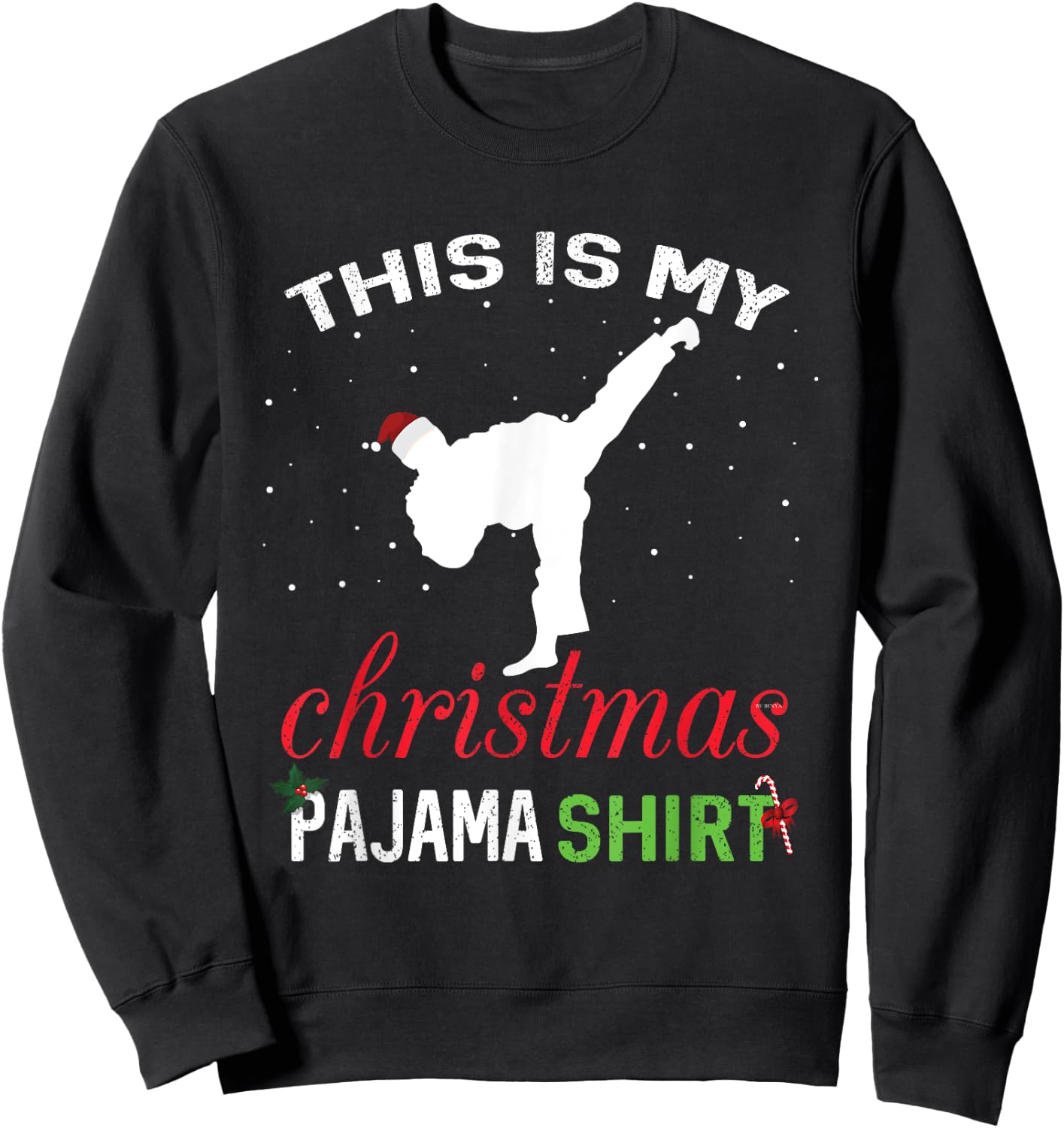 This is My Christmas Pajama Karate Gift Martial Art Sweatshirt - Sweatshirt | Black