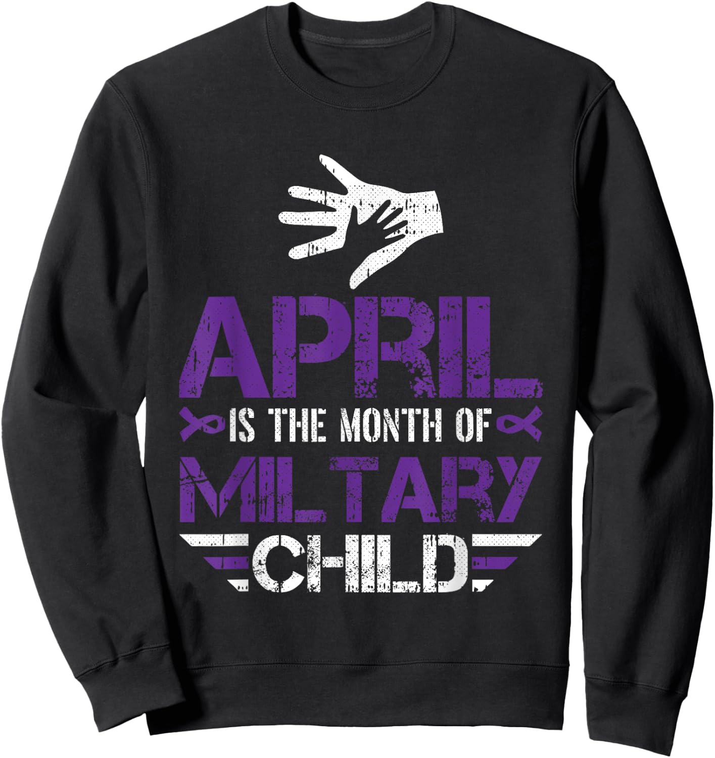 April Is The Month Of The Military Child Army Soldier Kids Sweatshirt - Sweatshirt | Black