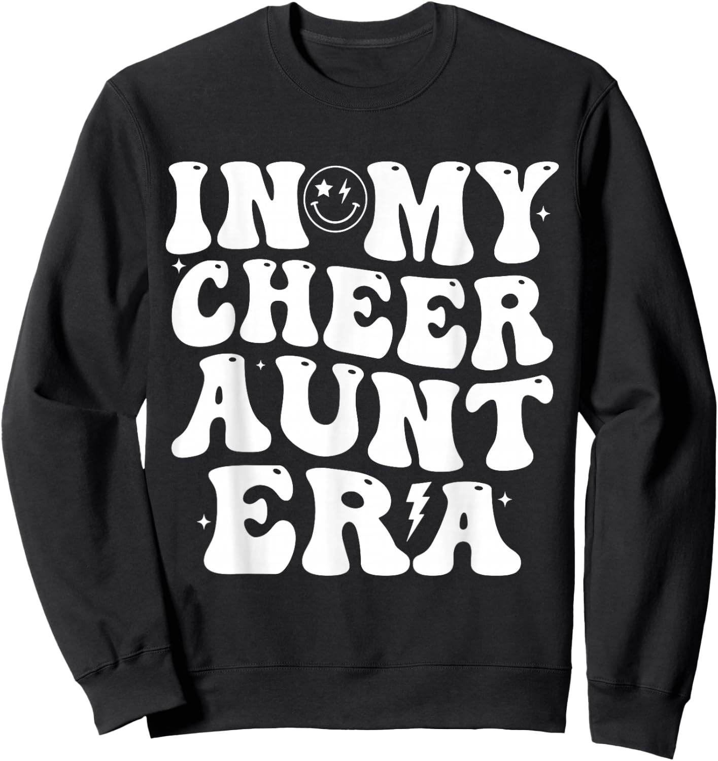 In My Cheer Aunt Era Trendy Cheerleading Sports Cheer Auntie Sweatshirt - Sweatshirt | Black