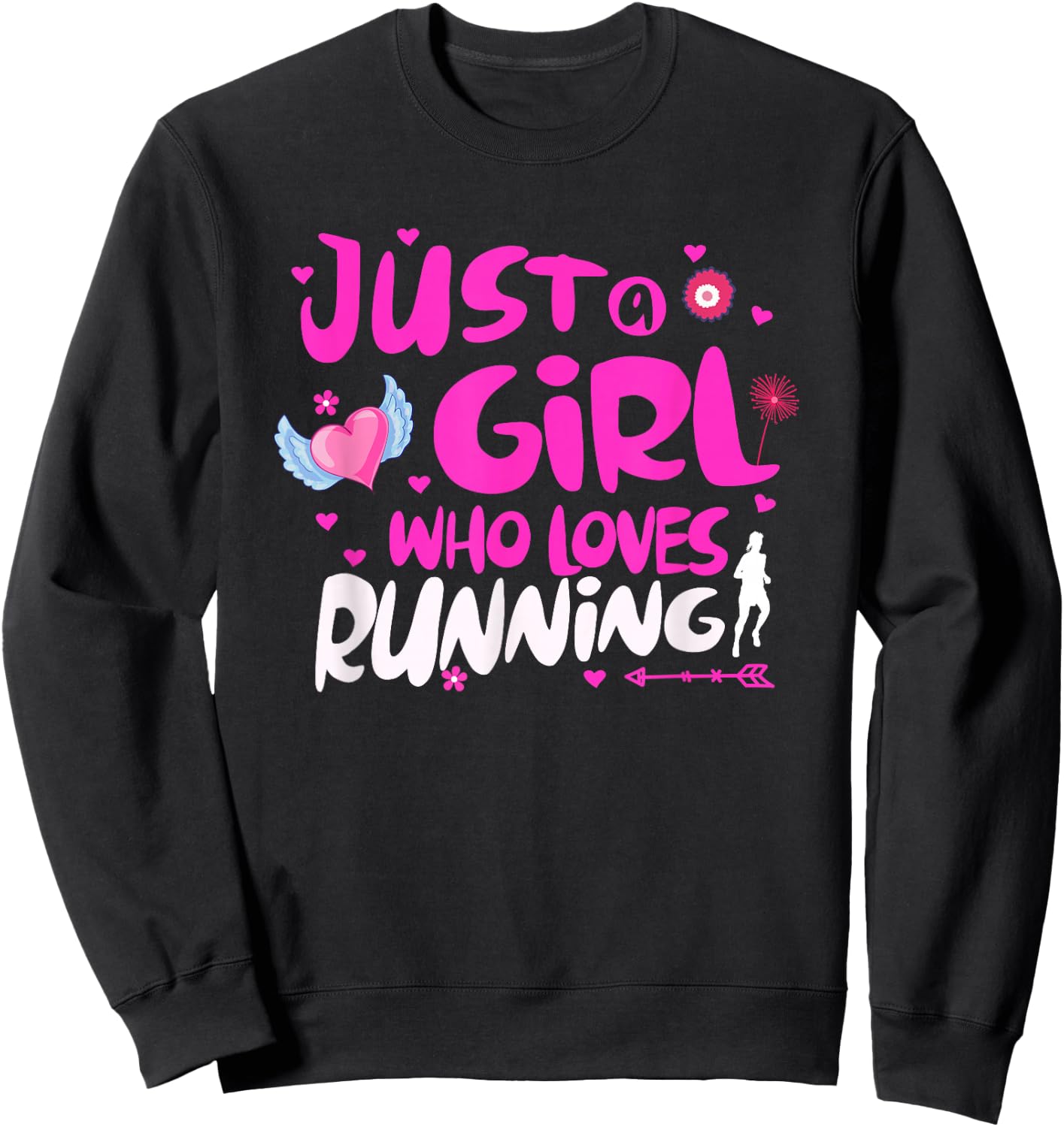 Just a Girl Who Loves Running Sweatshirt - Sweatshirt | Black
