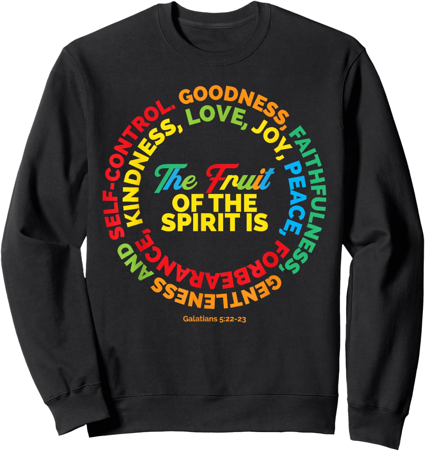 Fruit of The Spirit Christian Sweatshirt - Sweatshirt | Black