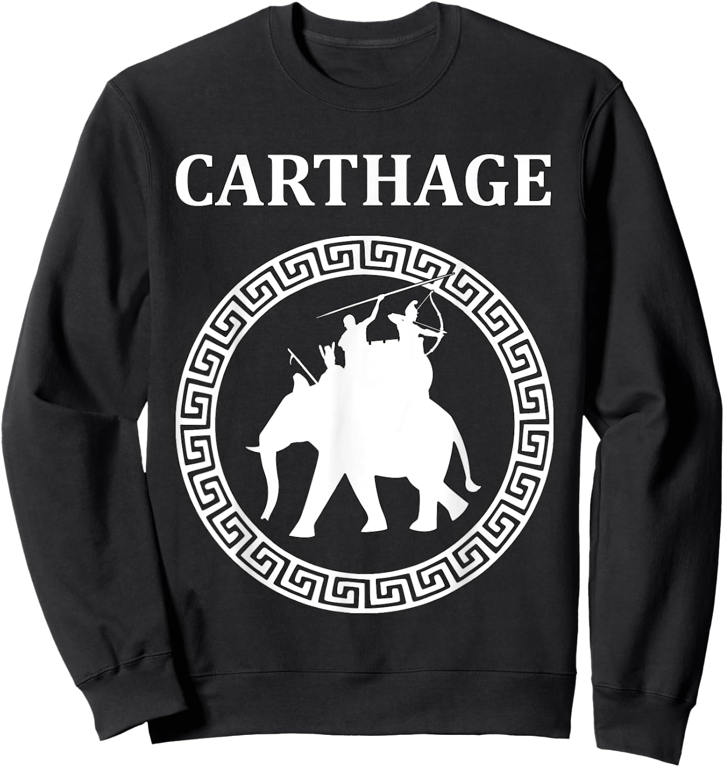 Ancient Carthage Hannibal War Elephant Sweatshirt - Sweatshirt | Black