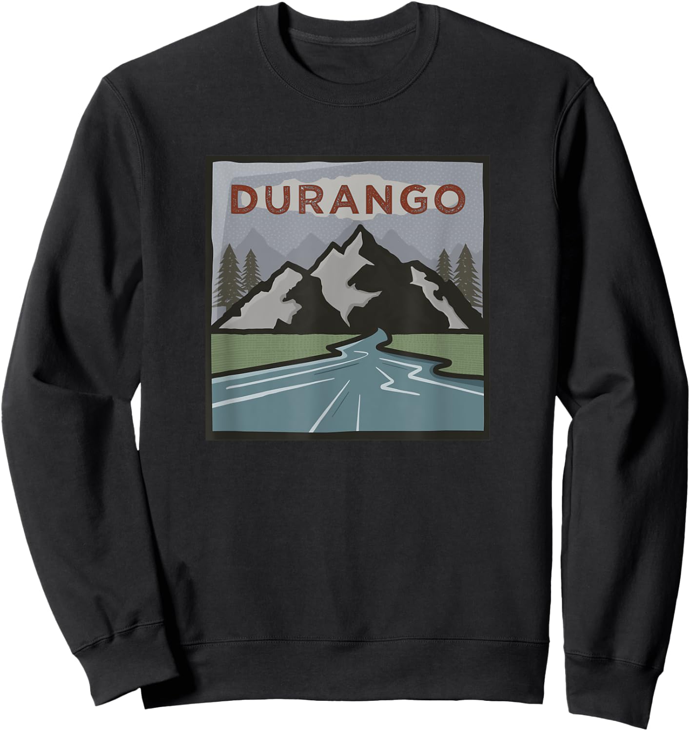 Vintage Durango, CO Illustration / Retro Durango, CO Sweatshirt - Sweatshirt | Black