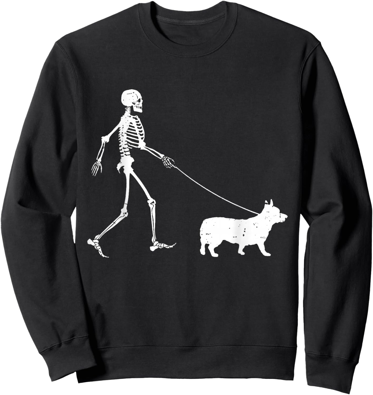 Welsh Corgi Halloween Skeleton, Funny Halloween Sweatshirt - Sweatshirt | Black
