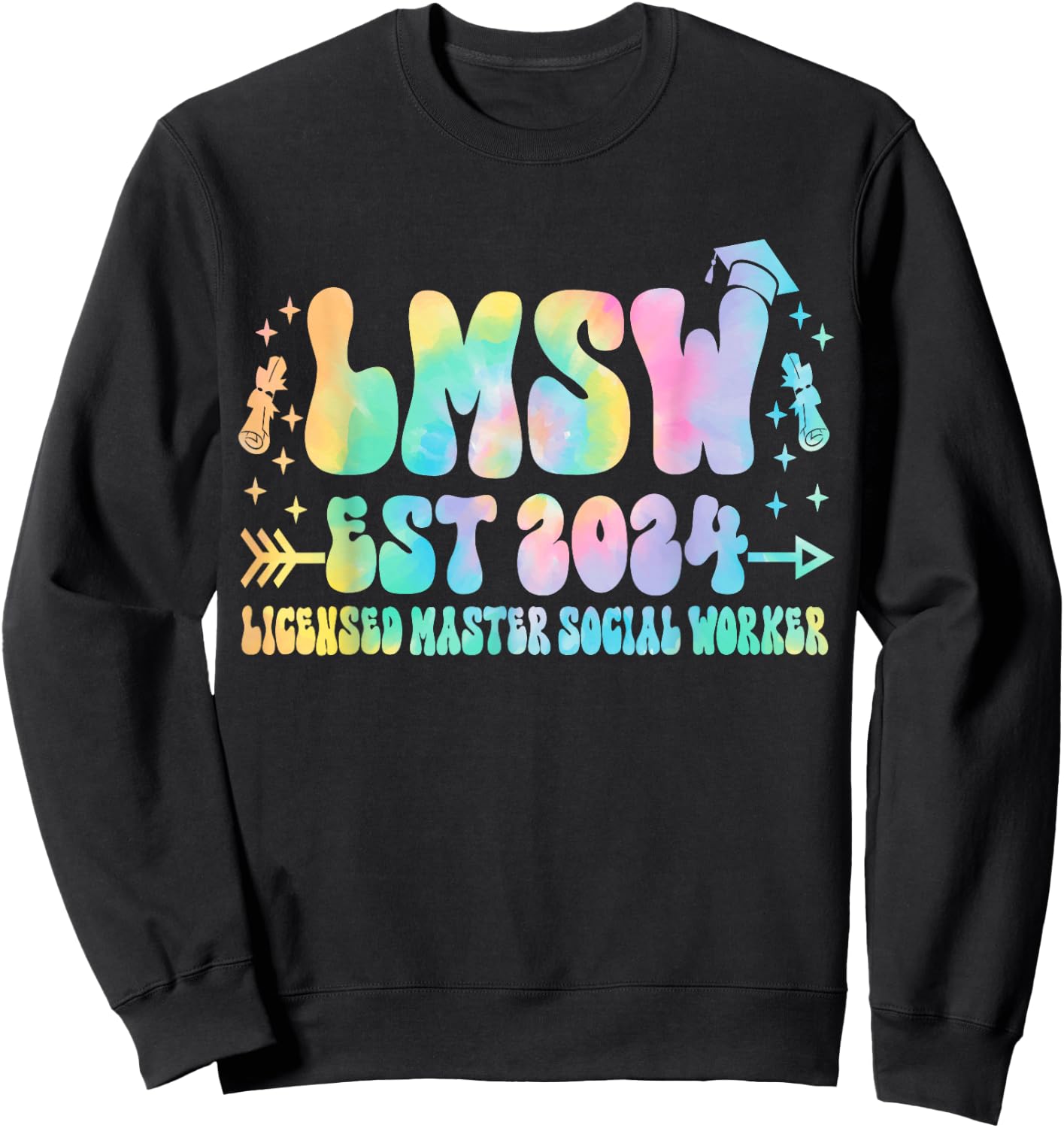 Licensed Master Social Worker Graduation LMSW est 2024 Women Sweatshirt - Sweatshirt | Black