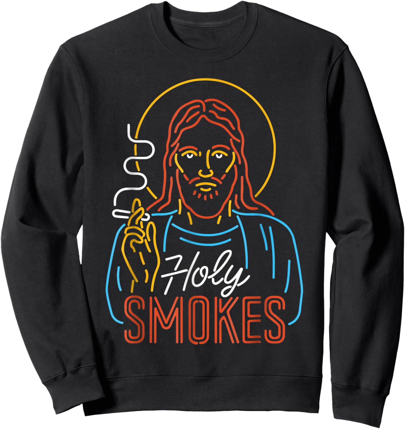 Holy Smokes Funny Jesuss Sweatshirt - Sweatshirt | Black