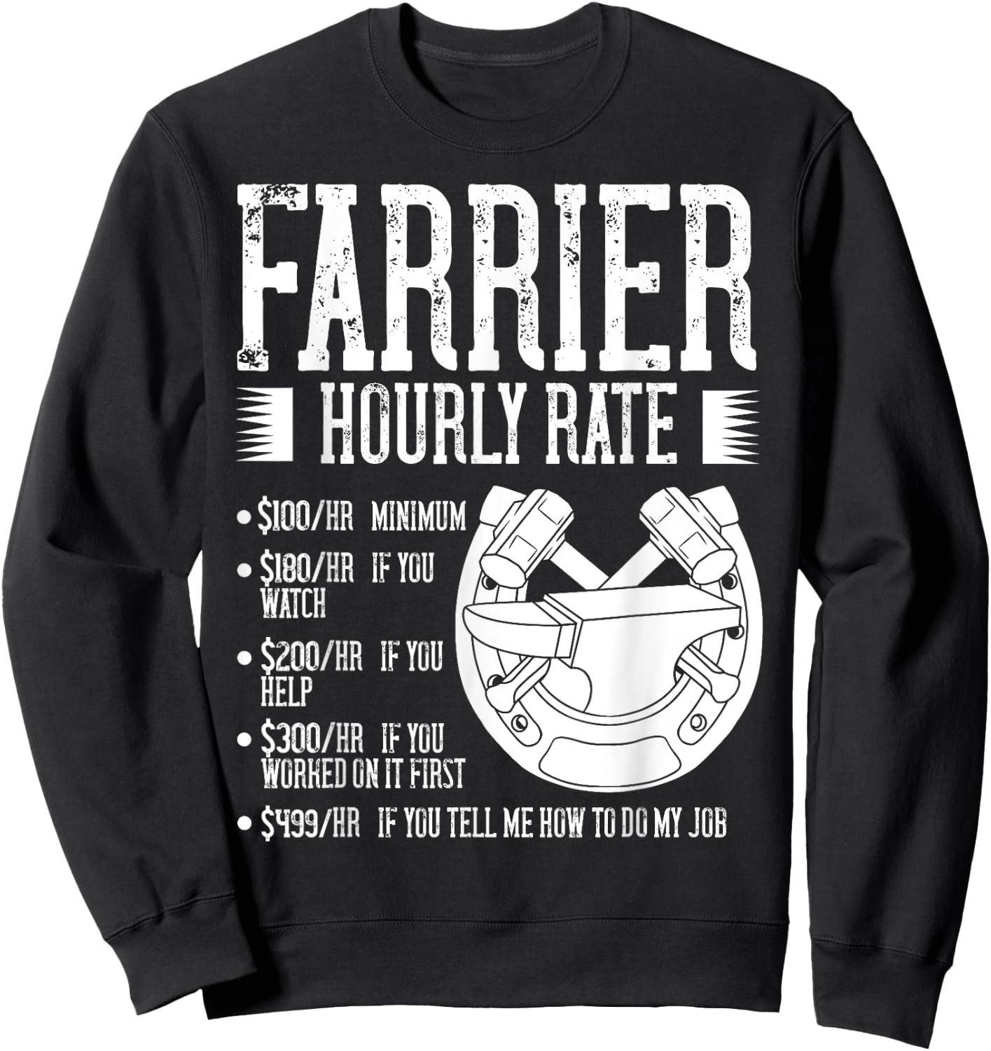 Farrier Horseshoe Gift Hoof Tools Sweatshirt - Sweatshirt | Black