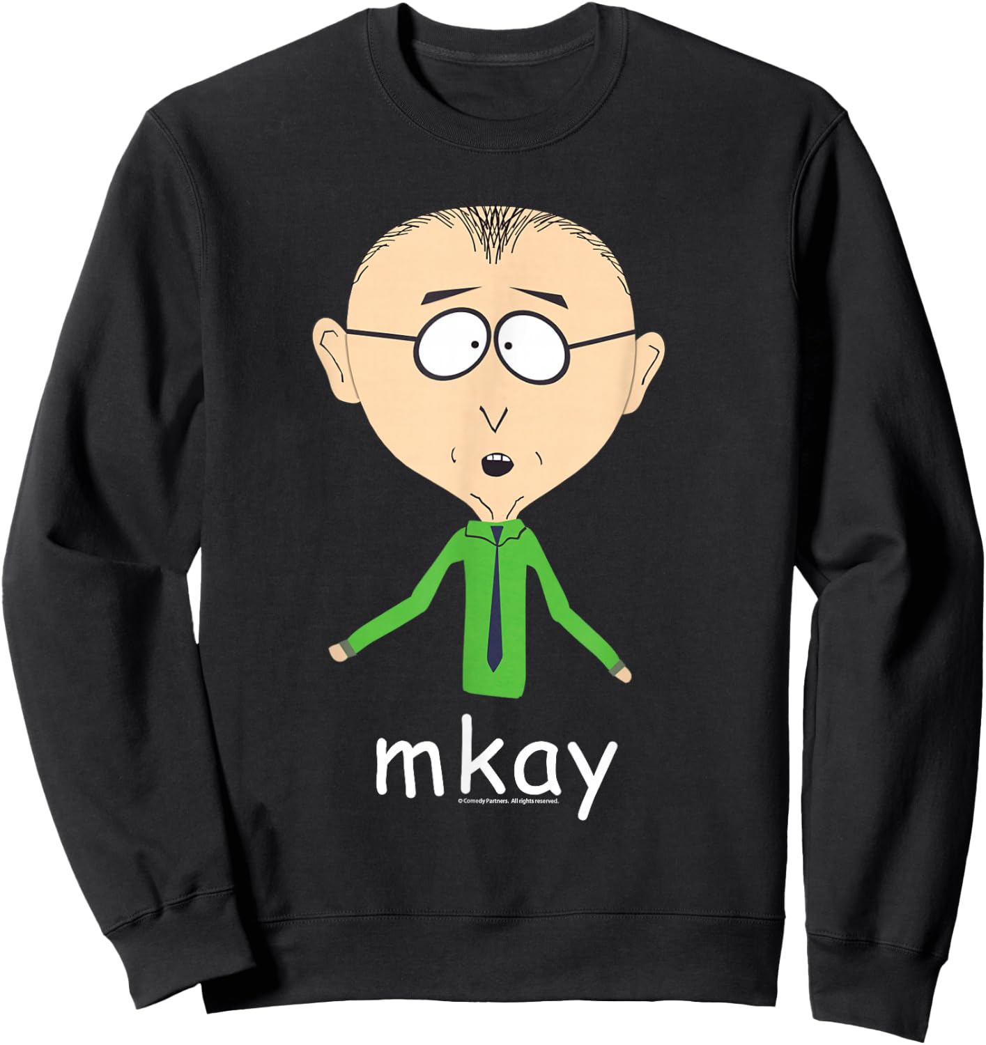 South Park Mr. Mackey Mkay Black - Classic Fit, , Adult, Short Sleeve Sweatshirt - Sweatshirt | Black