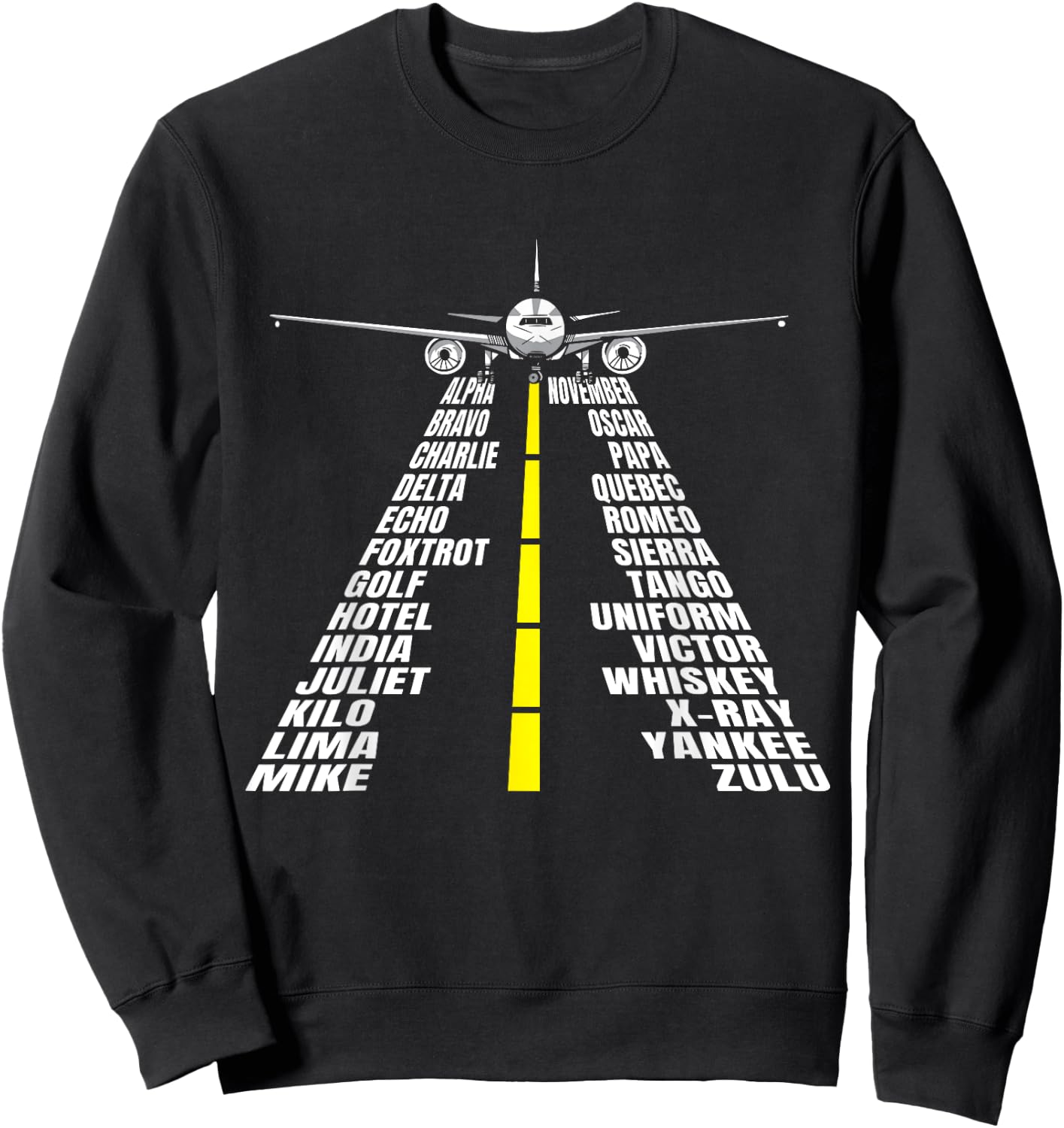 Phonetic Alphabet Aircraft Pilot Plane Aviator Airplane Sweatshirt - Sweatshirt | Black
