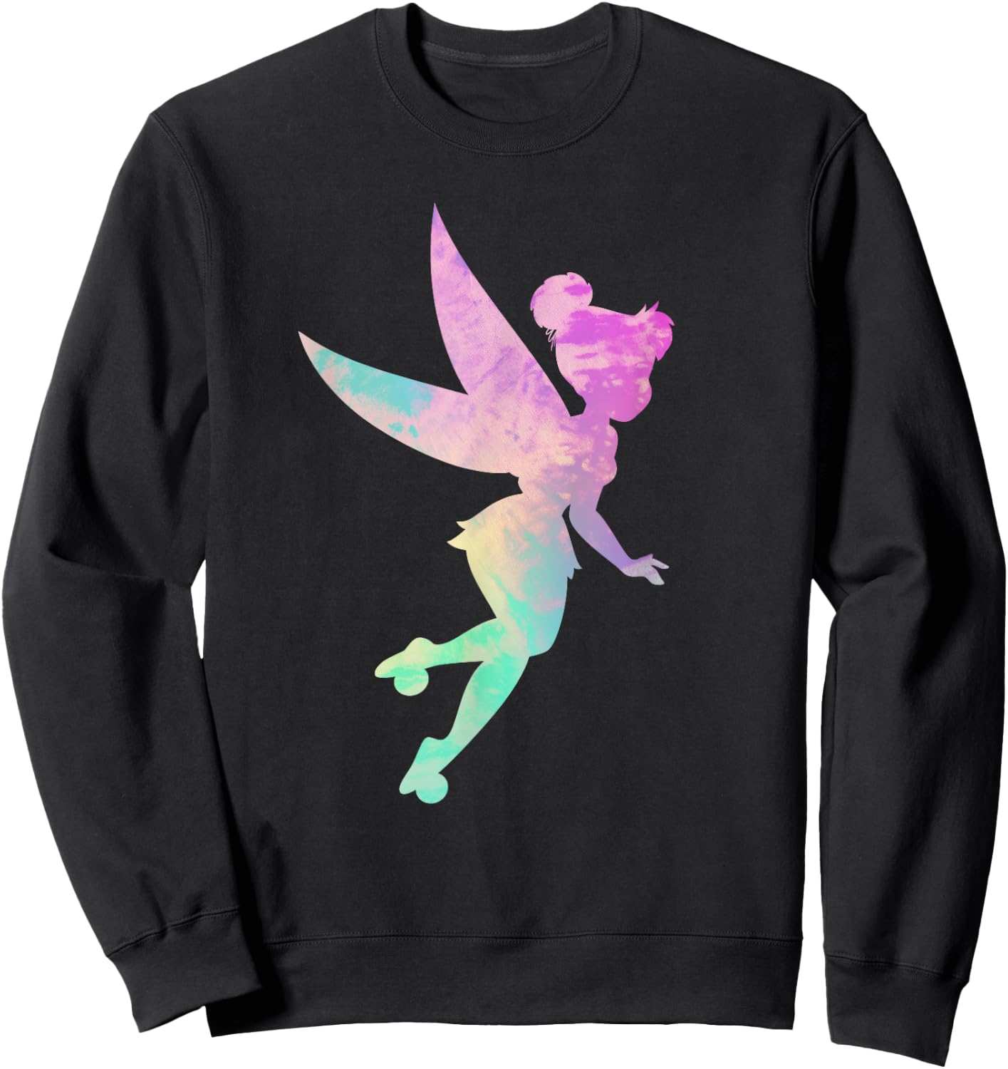 Disney Peter Pan Tinker Bell Tie Dye 90s Sweatshirt - Sweatshirt | Black