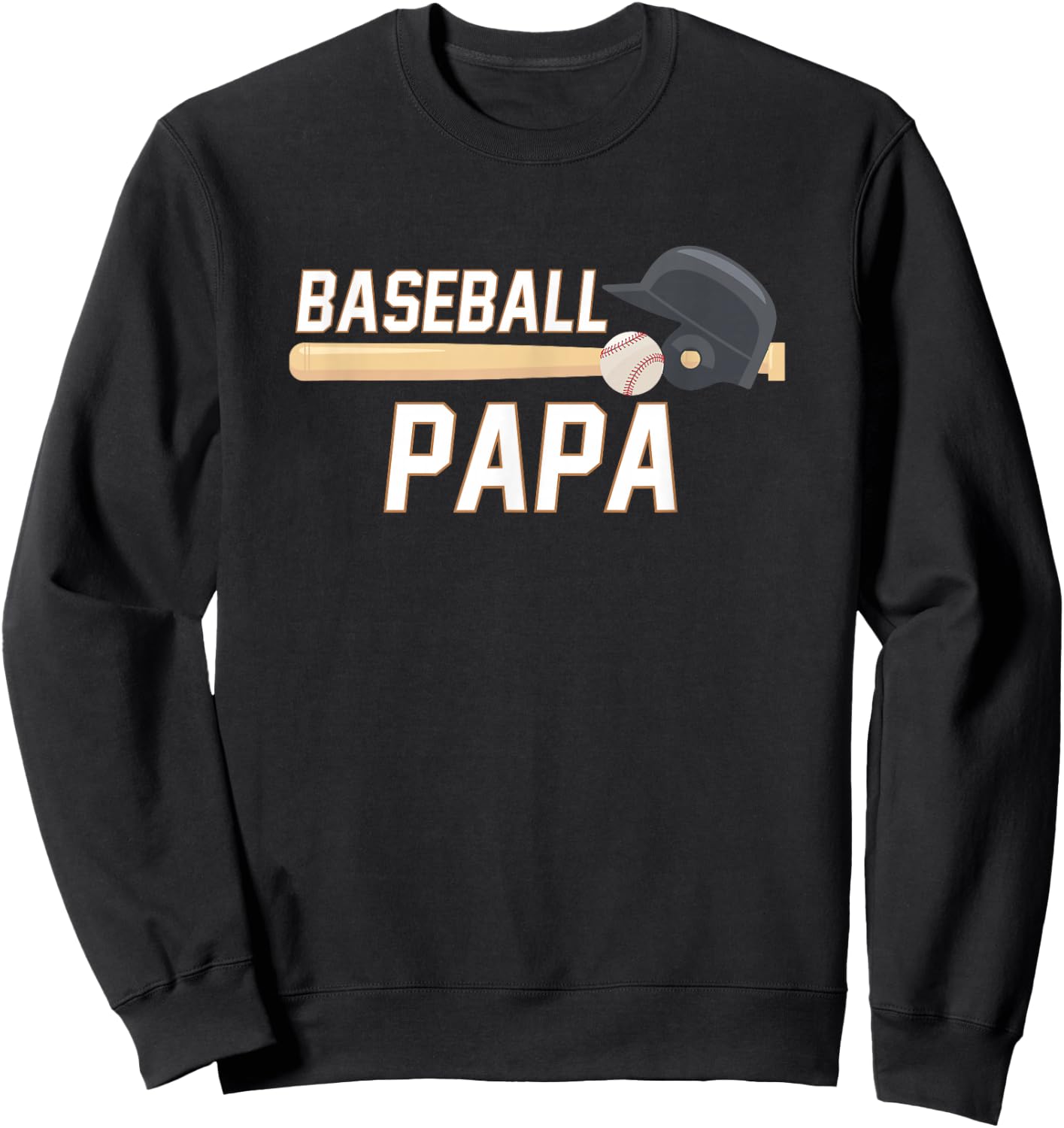 Baseball Papa Fathers Day Baseball Grandpa Sweatshirt - Sweatshirt | Black