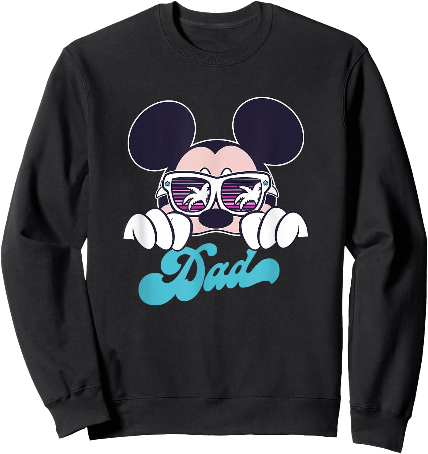 Disney Mickey and Friends Cool Mickey Summer Vibes Dad Logo Sweatshirt - Sweatshirt | Black