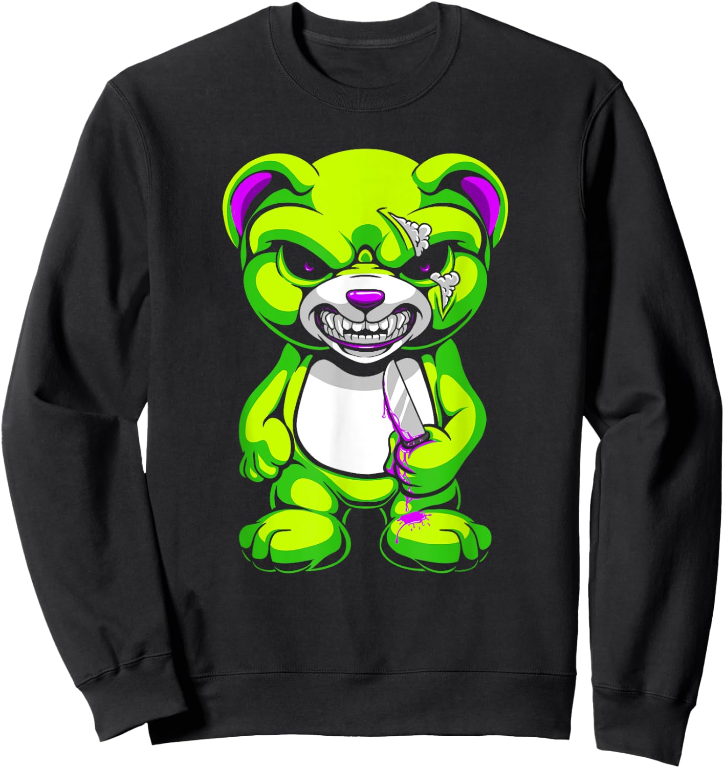Pastel Goth Teddy Bear Shirt Halloween Bear Horror Sweatshirt - Sweatshirt | Black